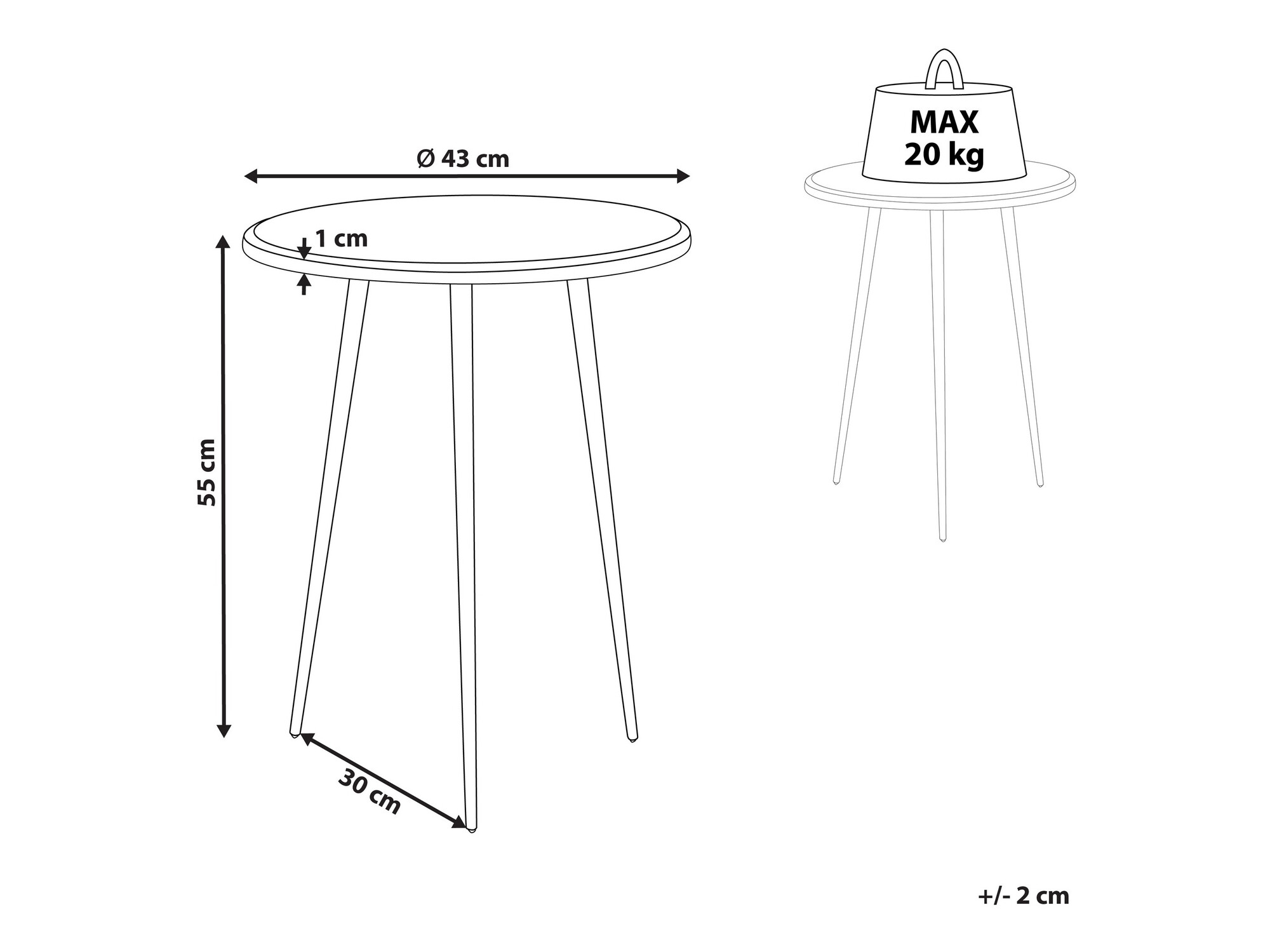 Pomoćni stolić Berwyn 1157 (Zlatna + Crna)