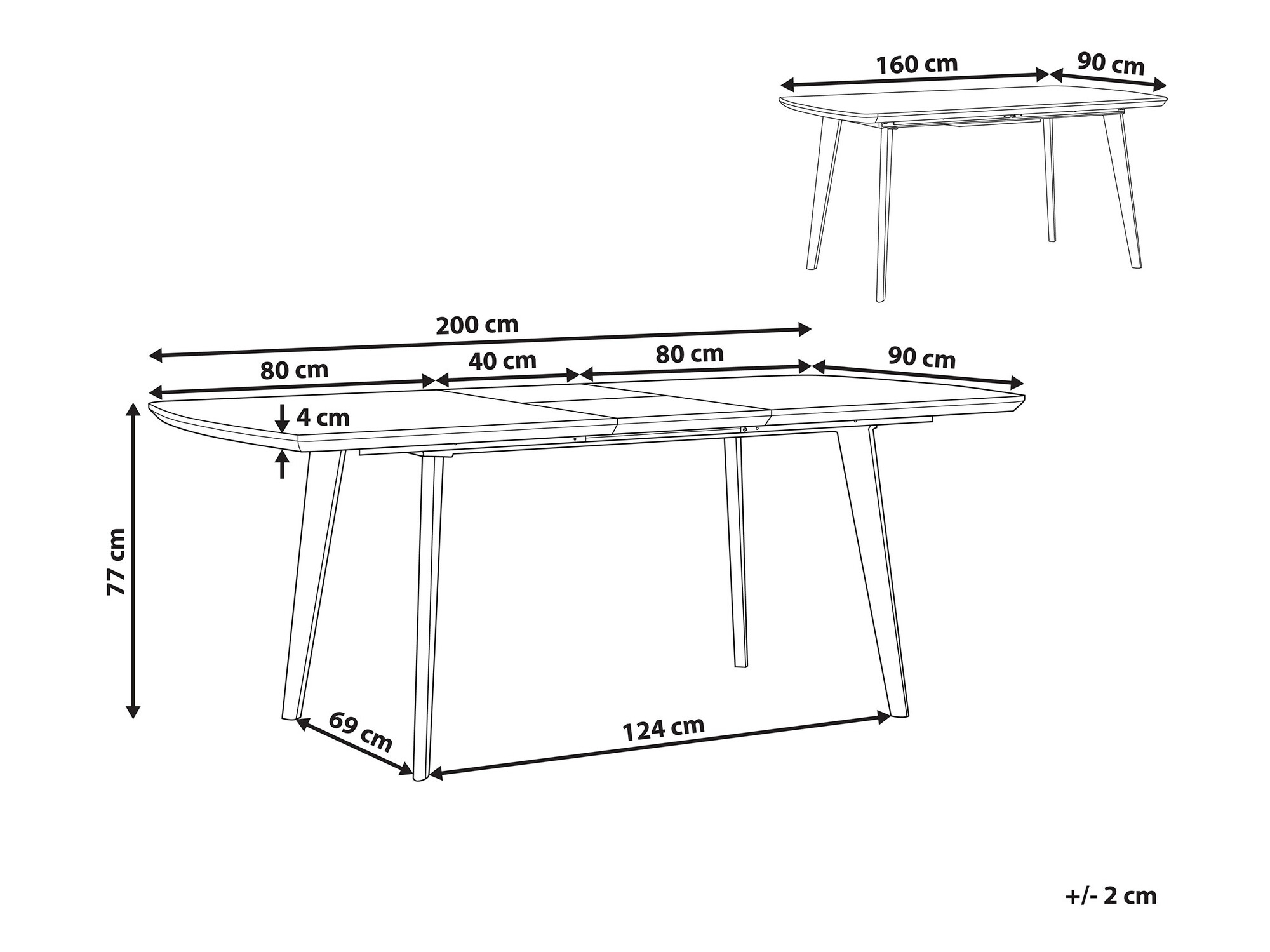 Stol Berwyn 1184 (Crna + Bijeli mramor)