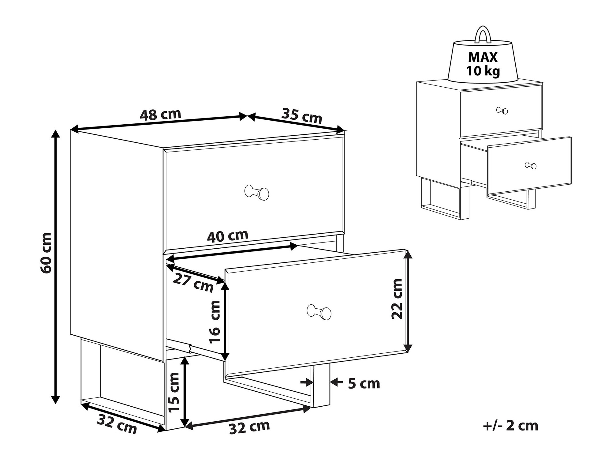 Noćni ormarić Berwyn 1205