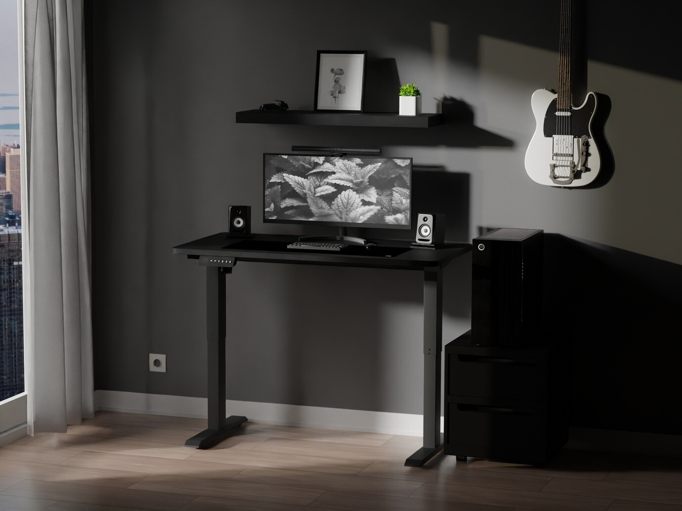 Radni stol podesiv po visini Lodi 100 (Crna)