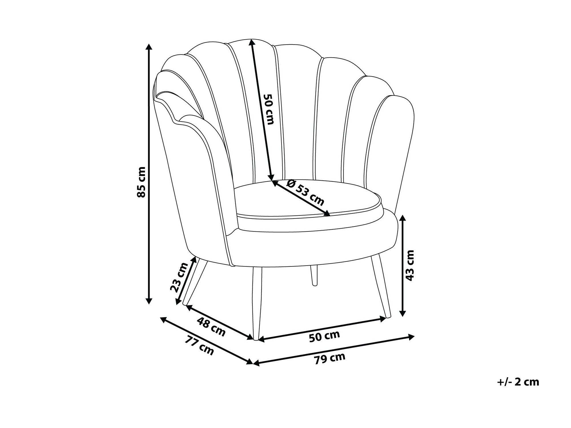 Fotelja Berwyn 1227 (Siva)