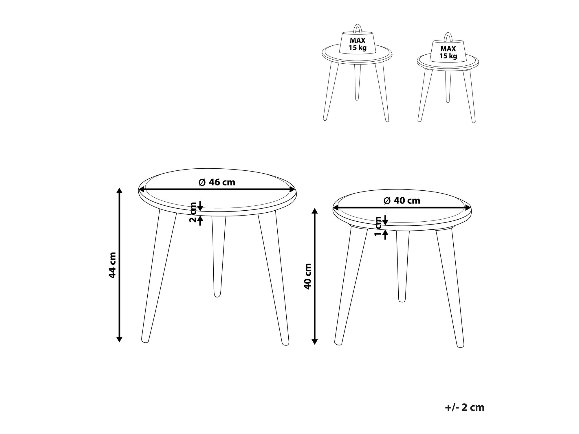 Set pomoćnih stolića Berwyn 1224