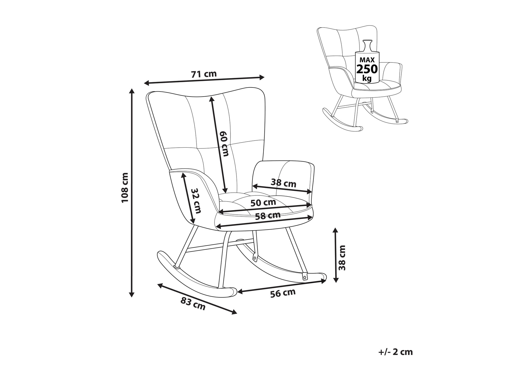 Stolica za ljuljanje Berwyn 1242 (Svijetlo plava)