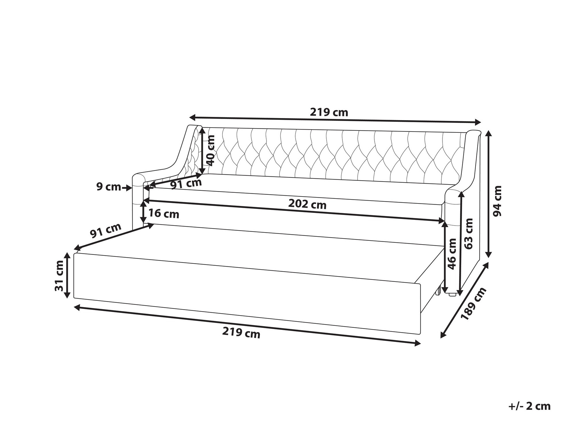 Krevet Berwyn 1260 (Siva)