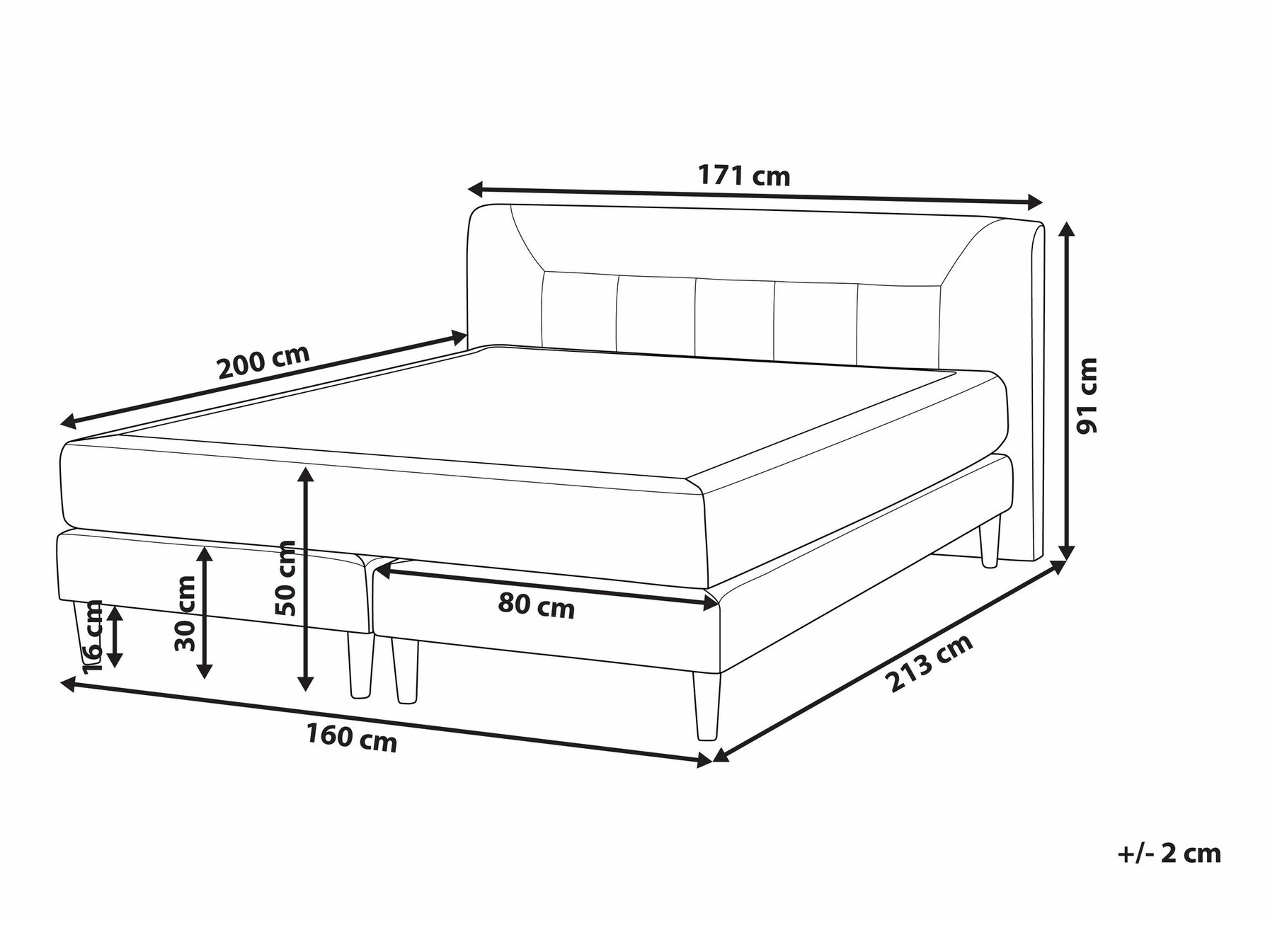 Boxspring krevet Berwyn 1274 (Bež)