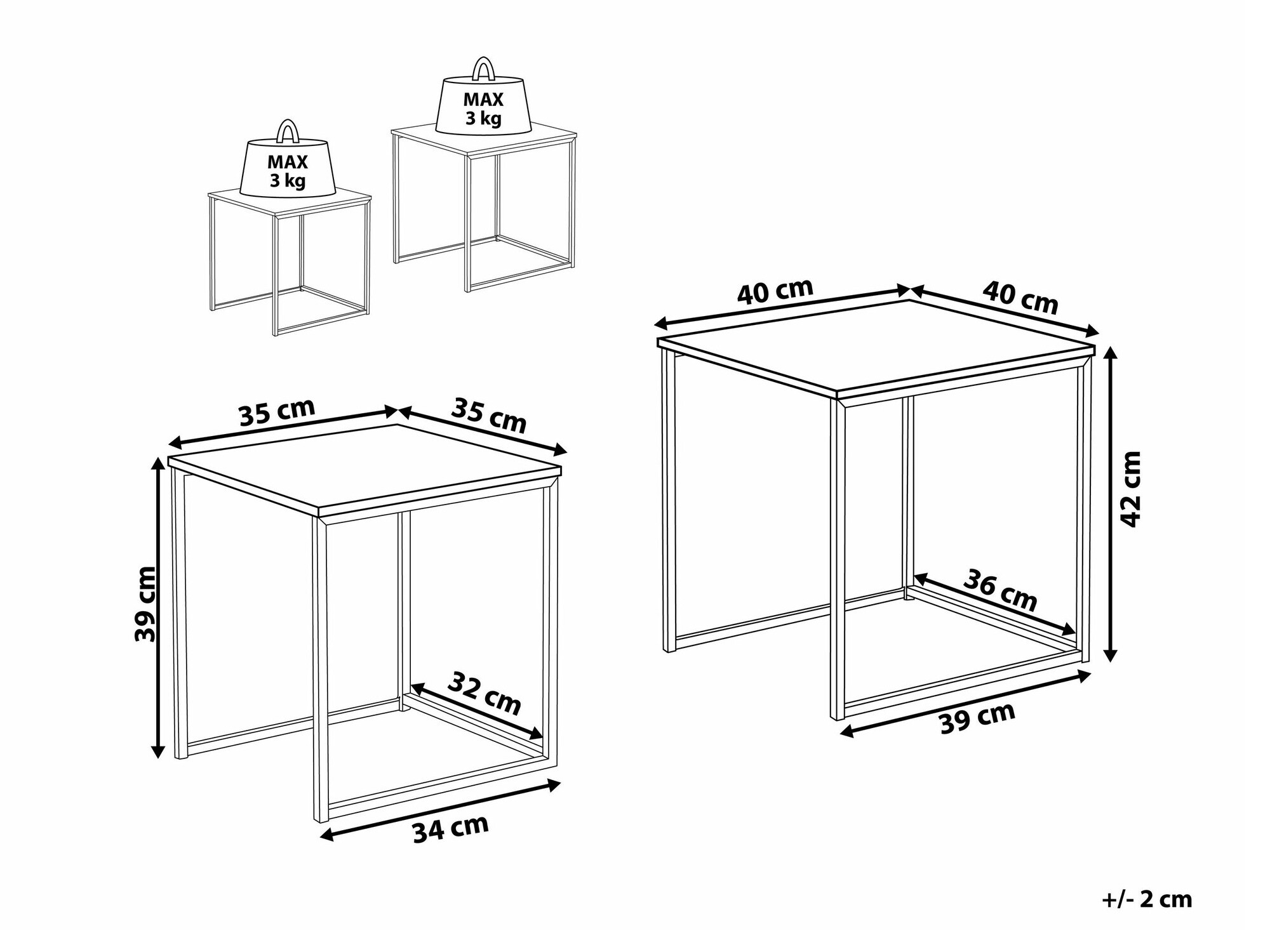 Set stolića za kavu Berwyn 1278