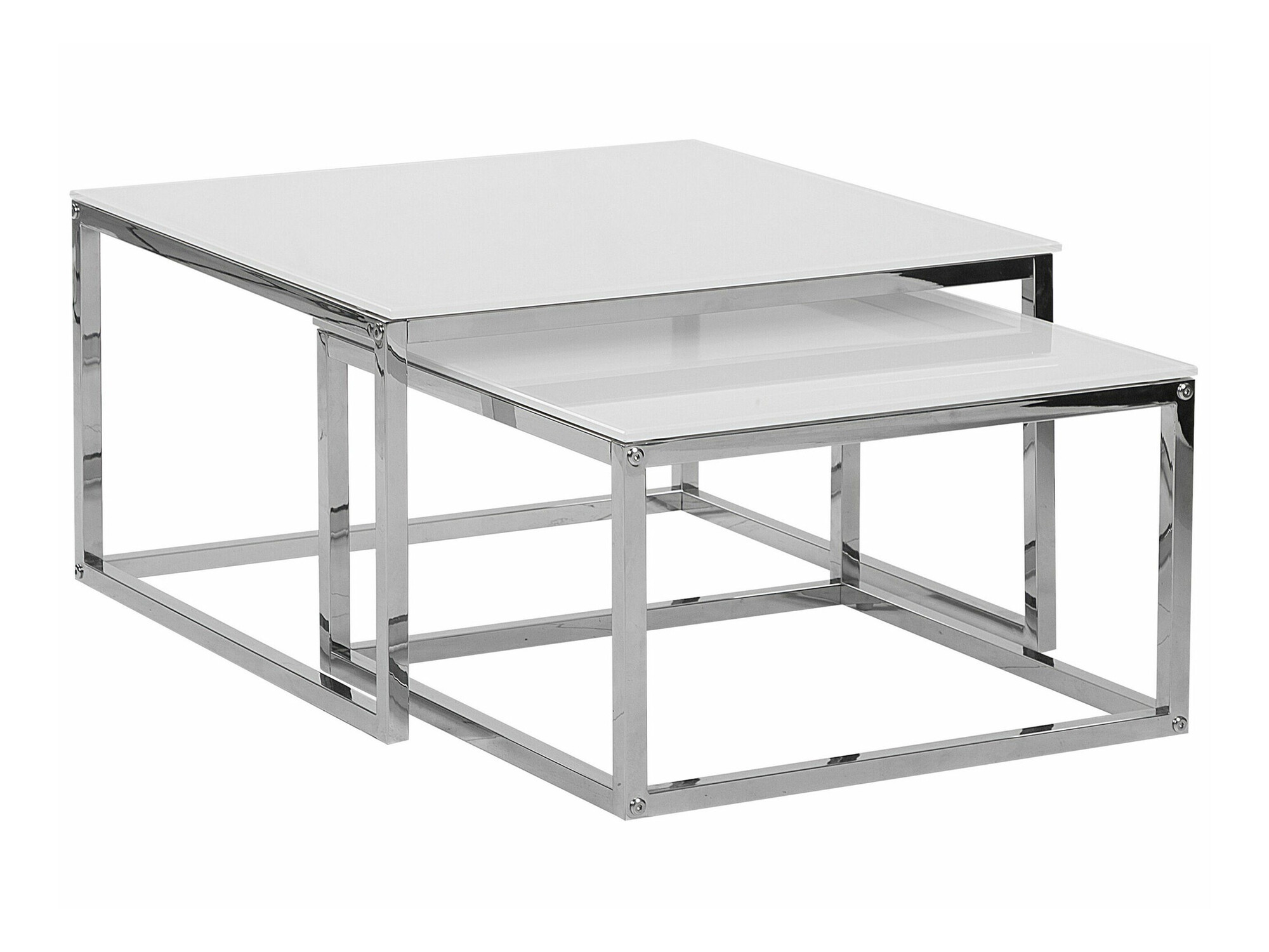 Set stolića za kavu Berwyn 1283 (Bijela + Srebrna)