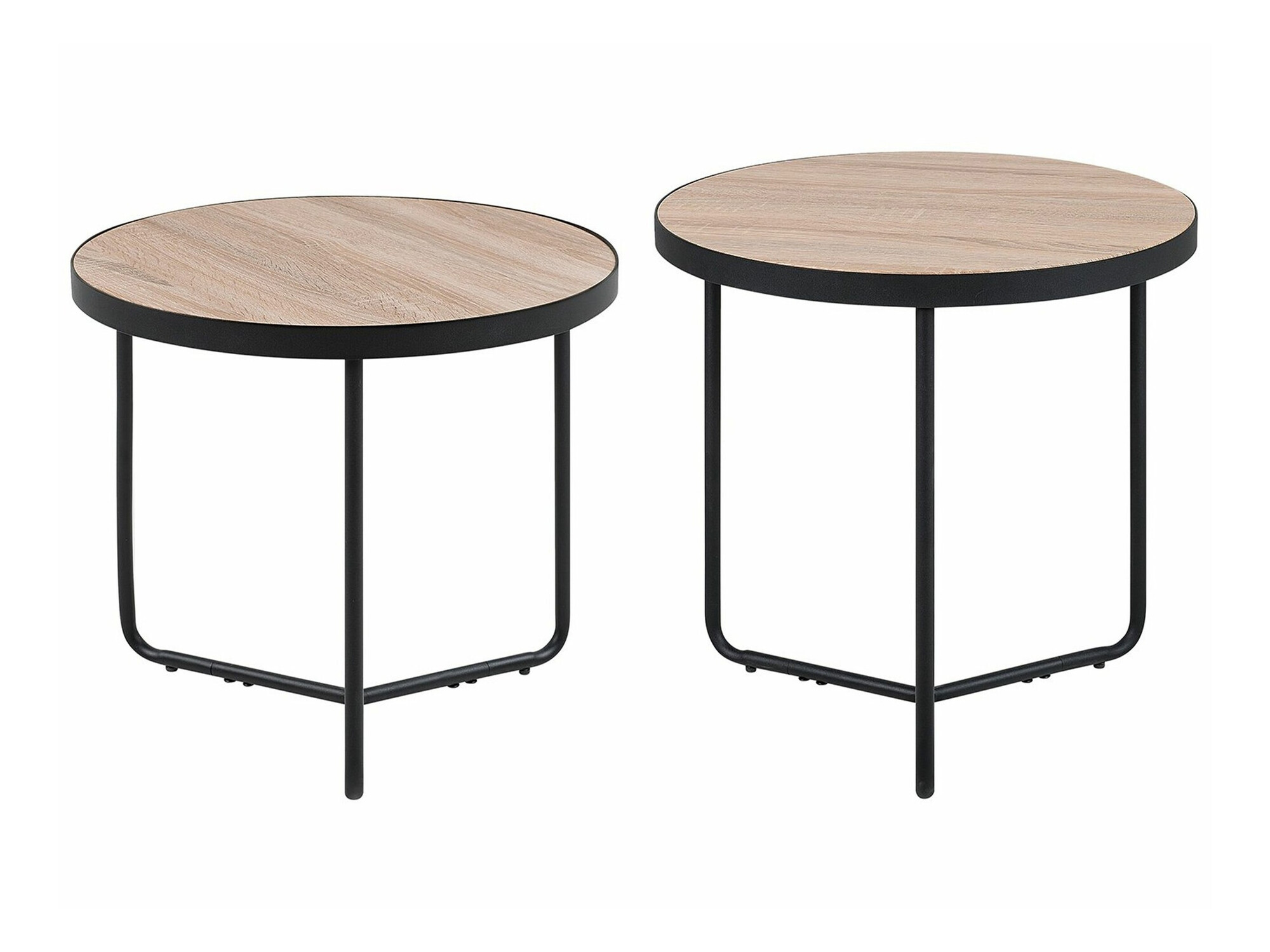 Set stolića za kavu Berwyn 790 (Svijetlo drvo + Crna)