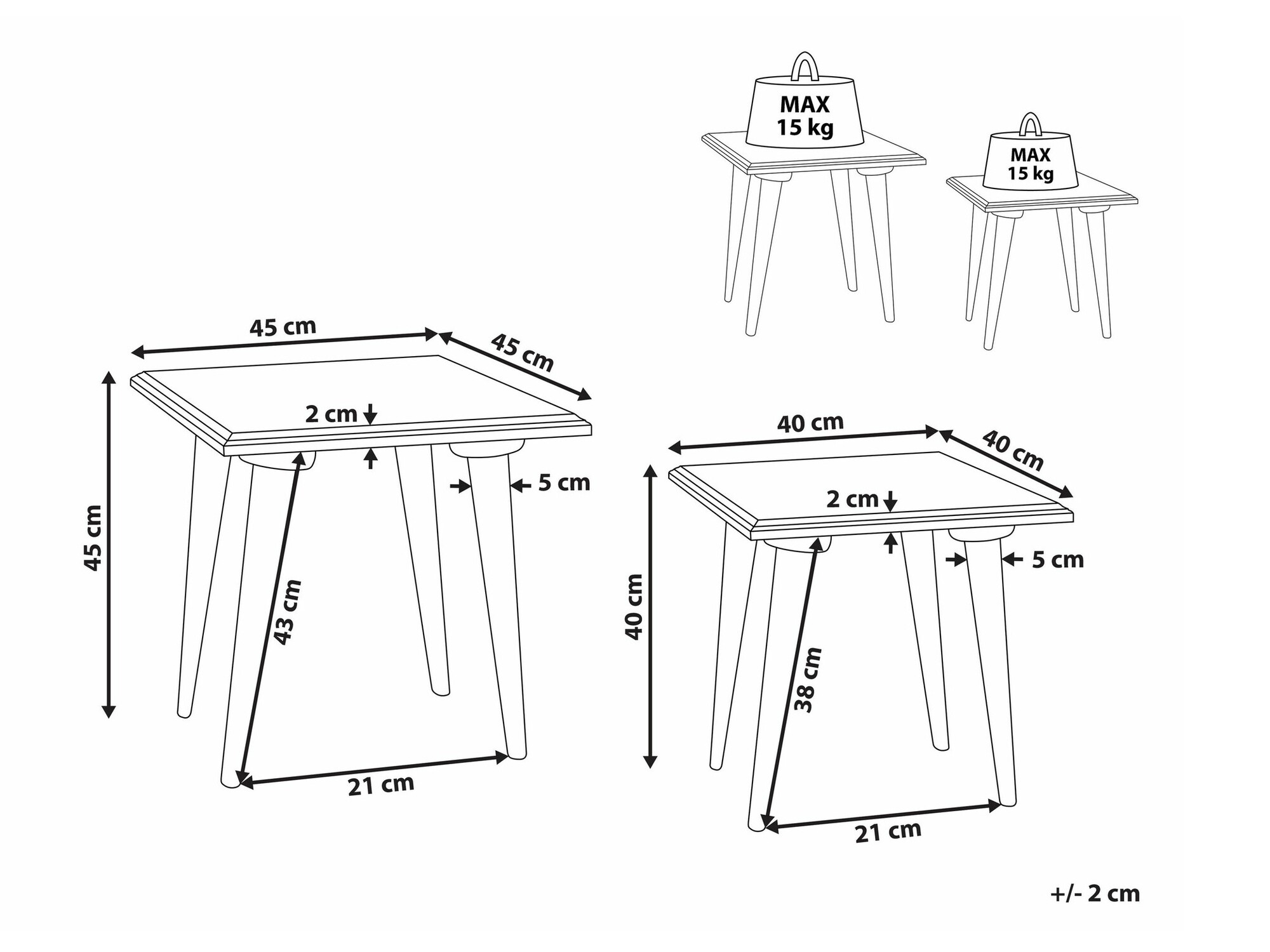 Set stolića za kavu Berwyn 1305