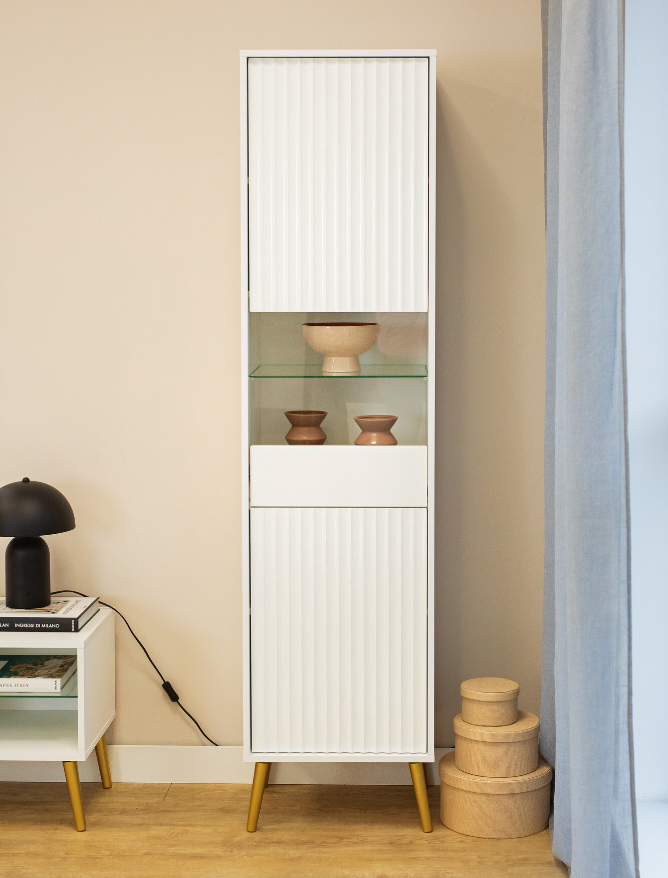 Polica Cirferi 107 (Bijela + Zlatna)