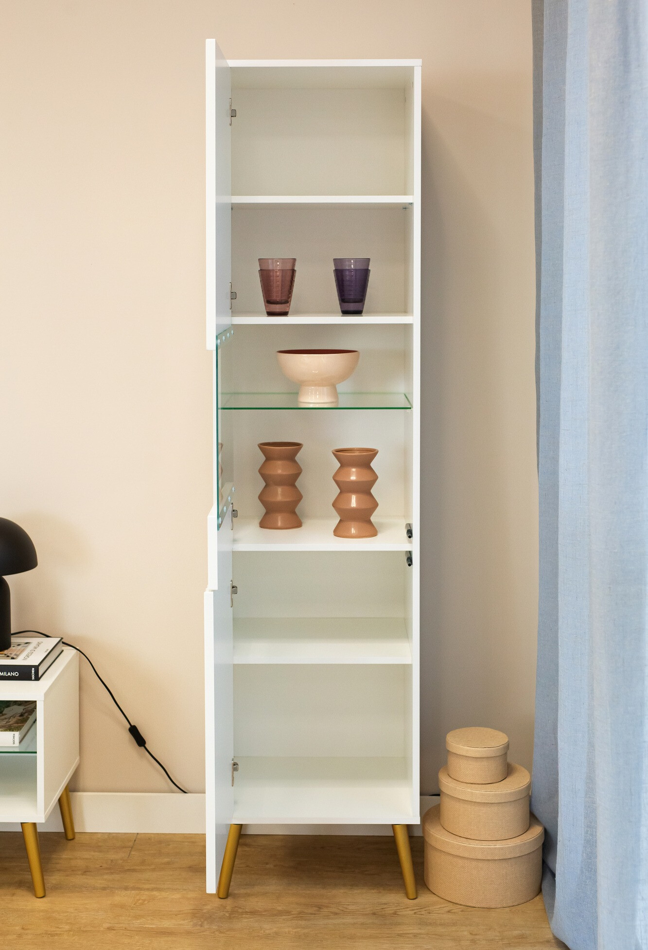 Polica Cirferi 107 (Bijela + Zlatna)