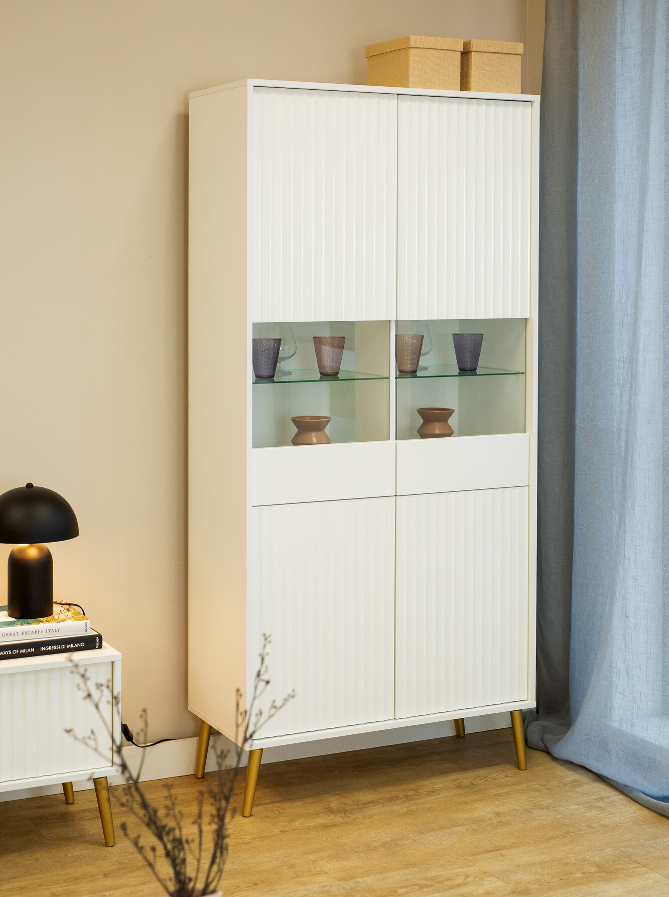 Polica Cirferi 108 (Bijela + Zlatna)