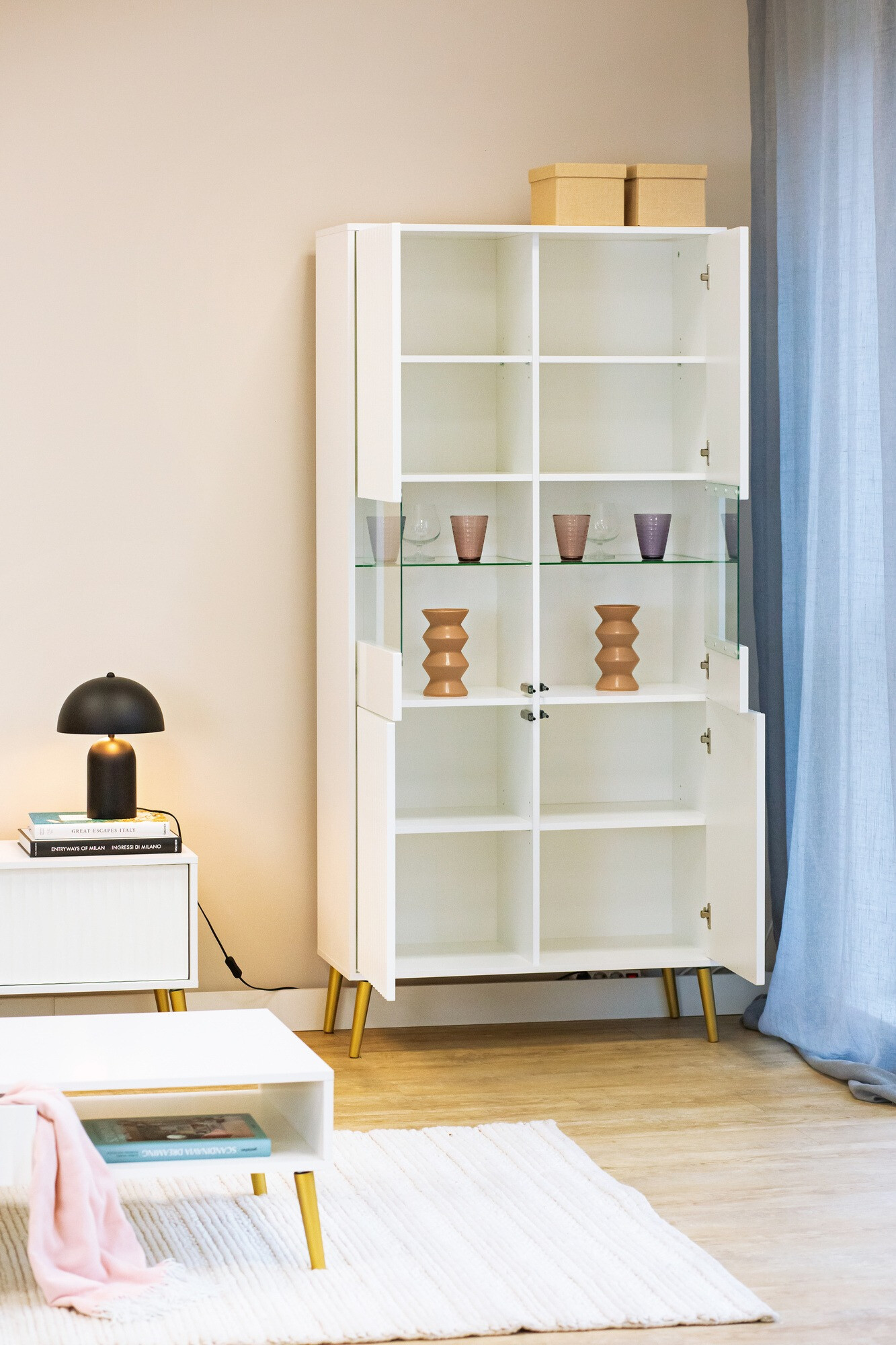 Polica Cirferi 108 (Bijela + Zlatna)