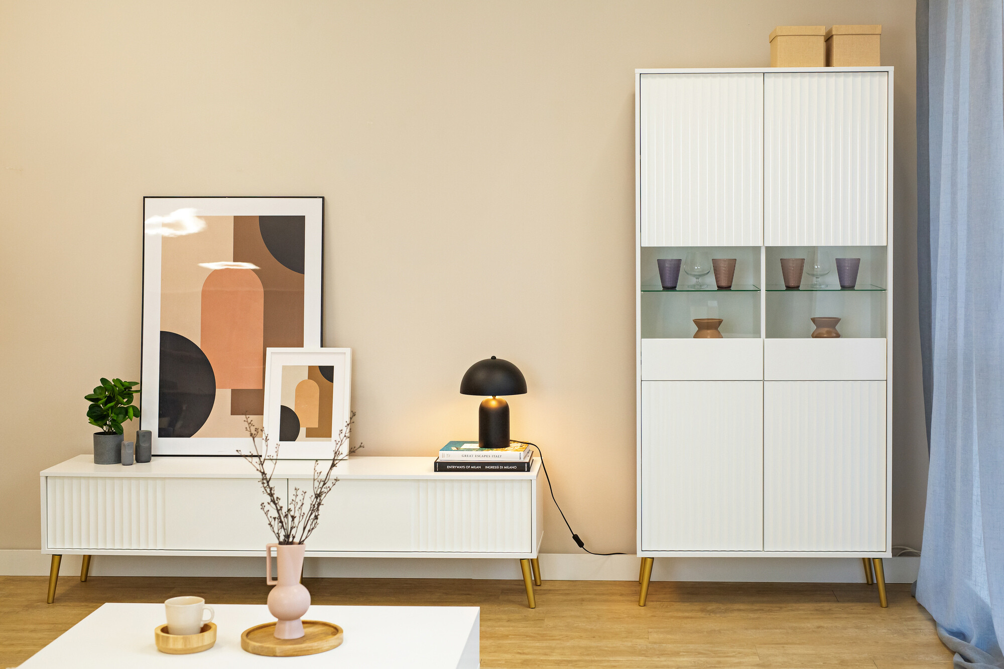 Polica Cirferi 108 (Bijela + Zlatna)