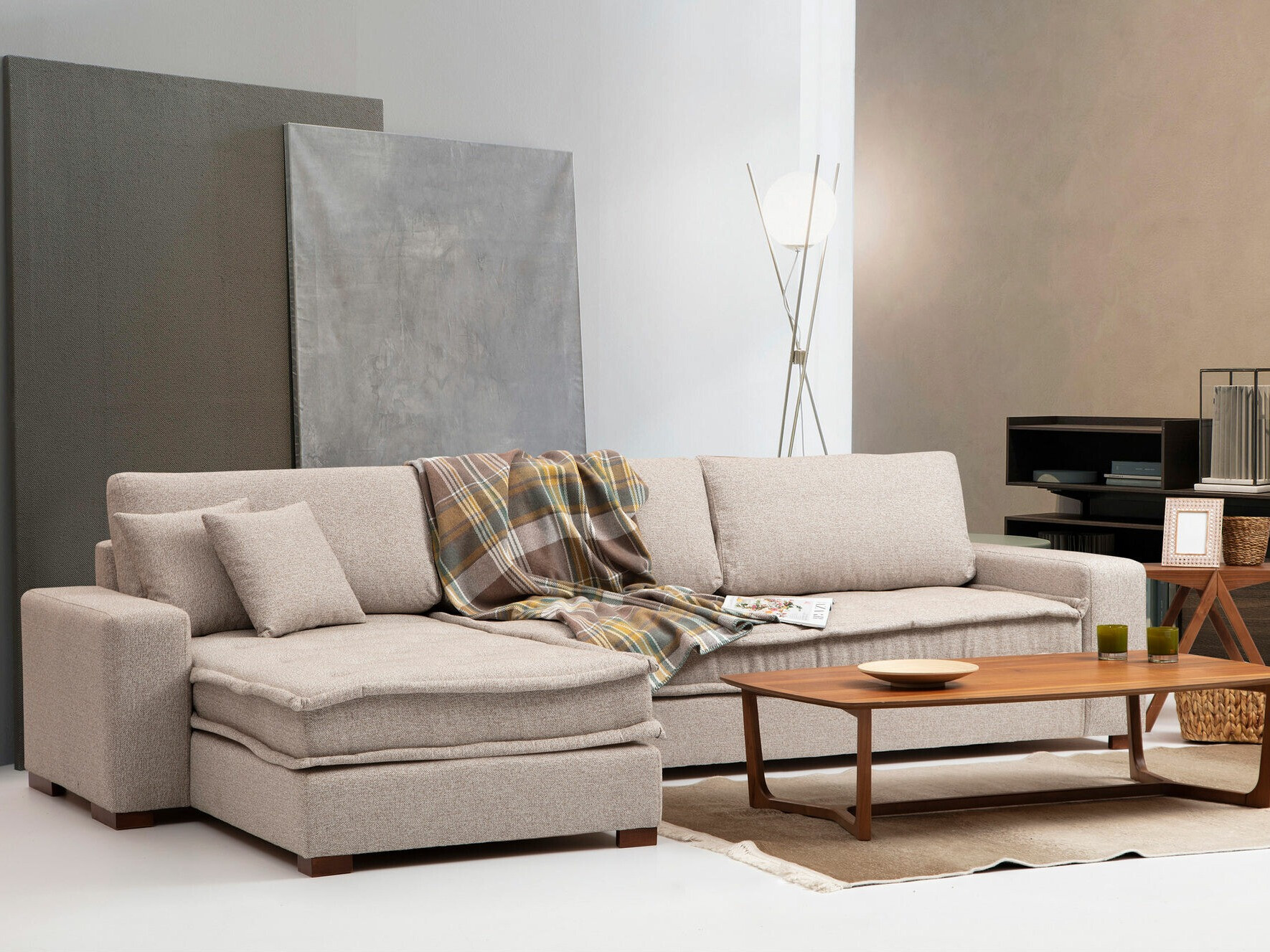 Modularna kutna garnitura Altadena 444 (Bež)