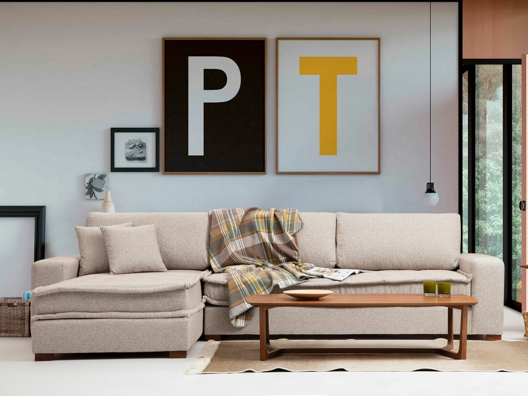 Modularna kutna garnitura Altadena 444 (Bež)