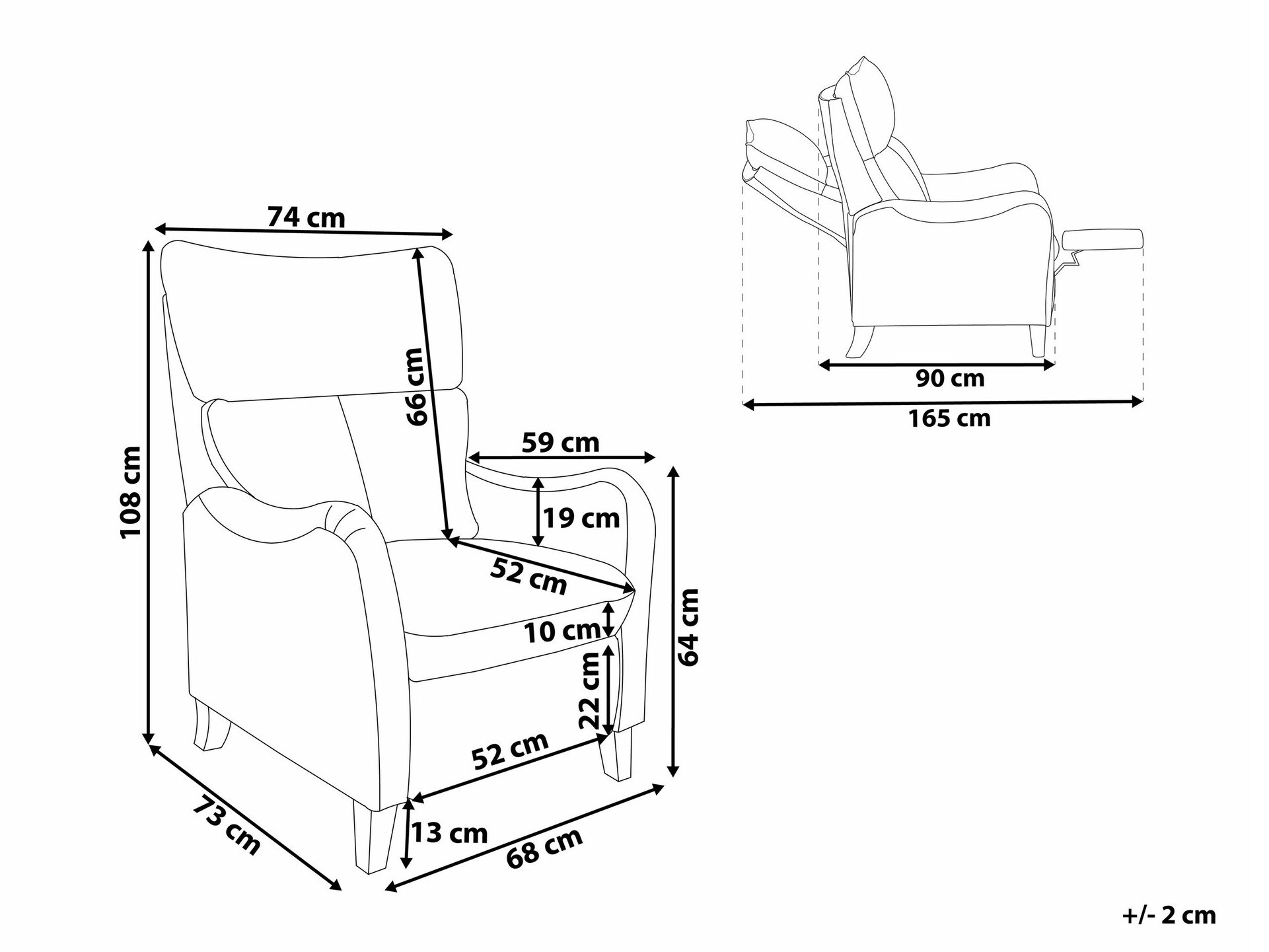 Podesiva fotelja Berwyn 1329 (Crna + Siva)