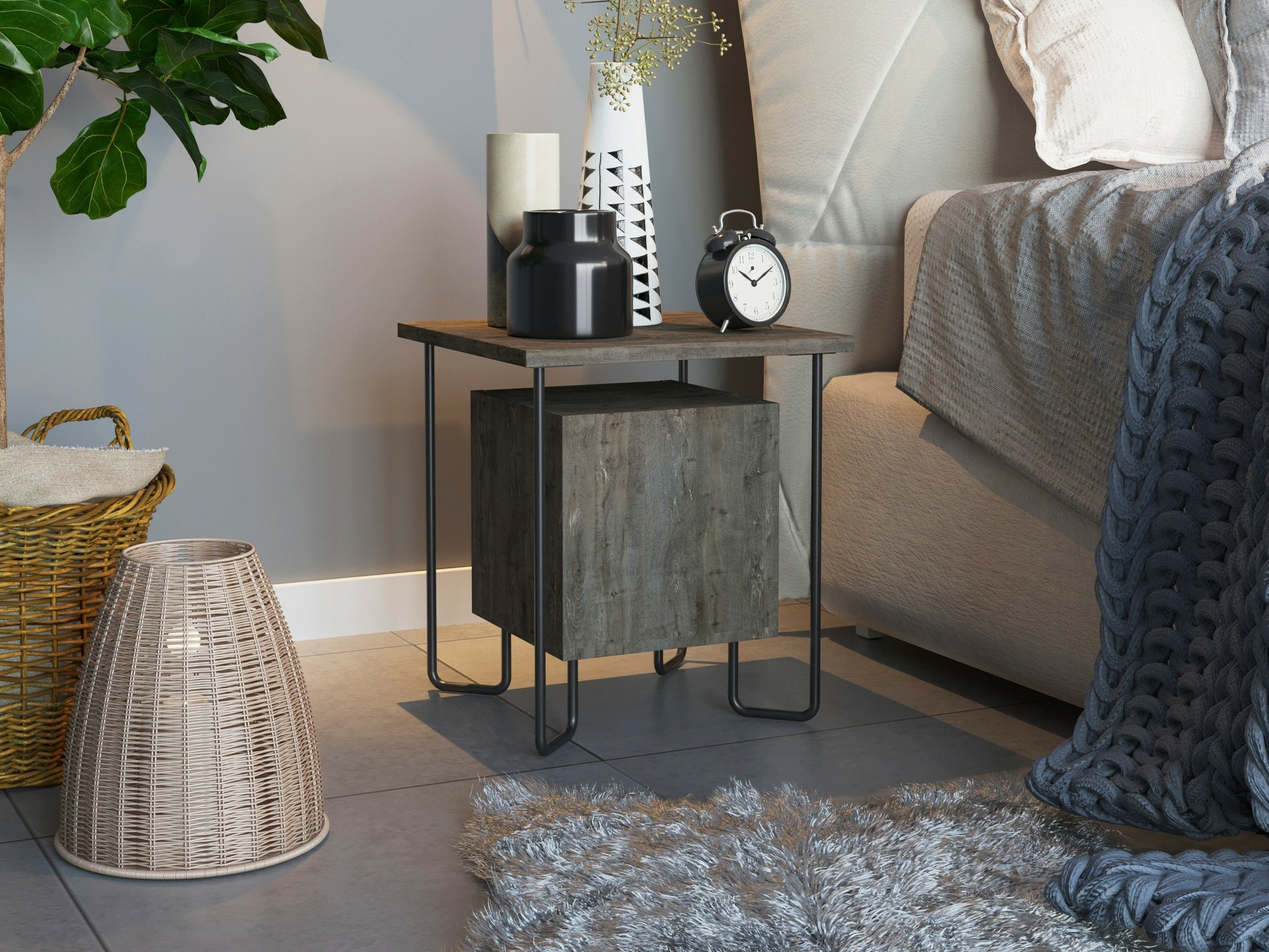 Noćni ormarić Kailua 1509 (Tamno smeđa)