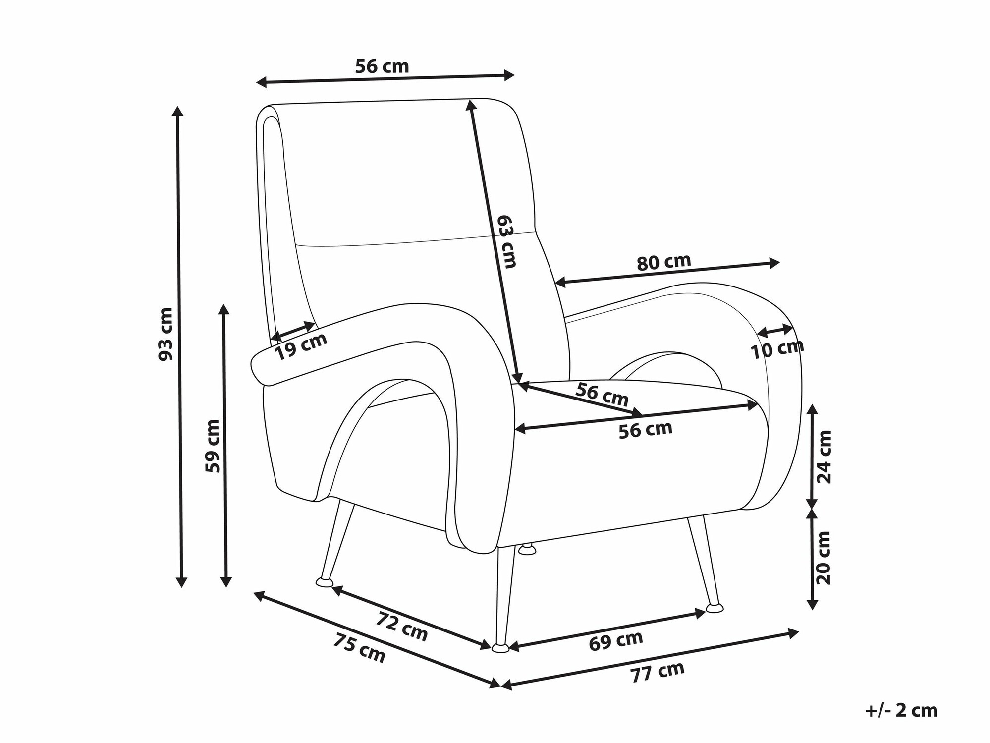Fotelja Berwyn 1349 (Krem)