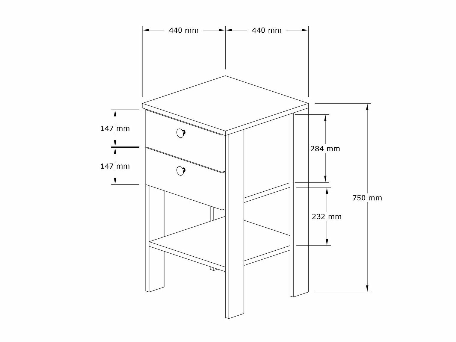 Noćni ormarić Kailua 1525