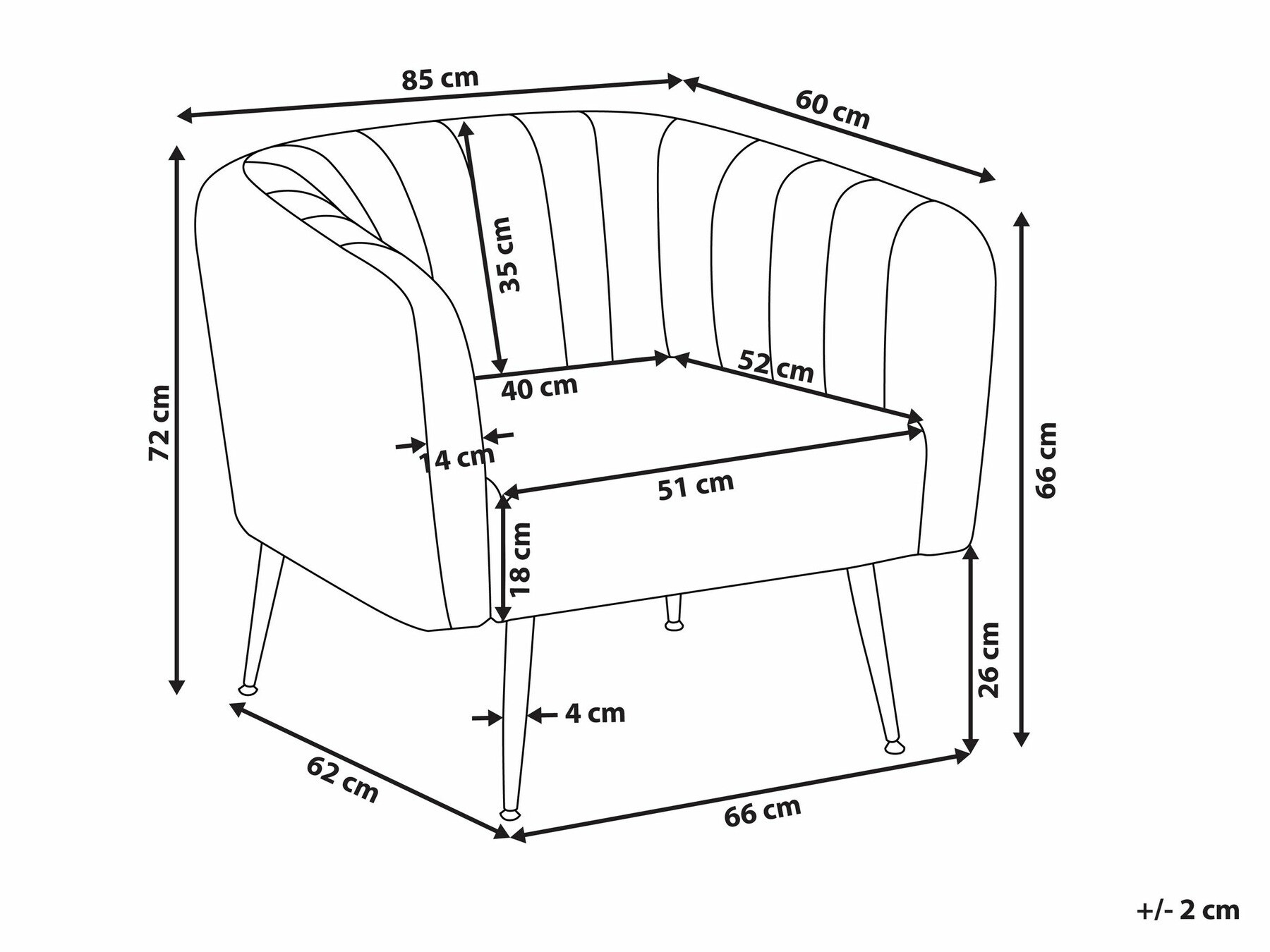Fotelja Berwyn 1406 (Plava)