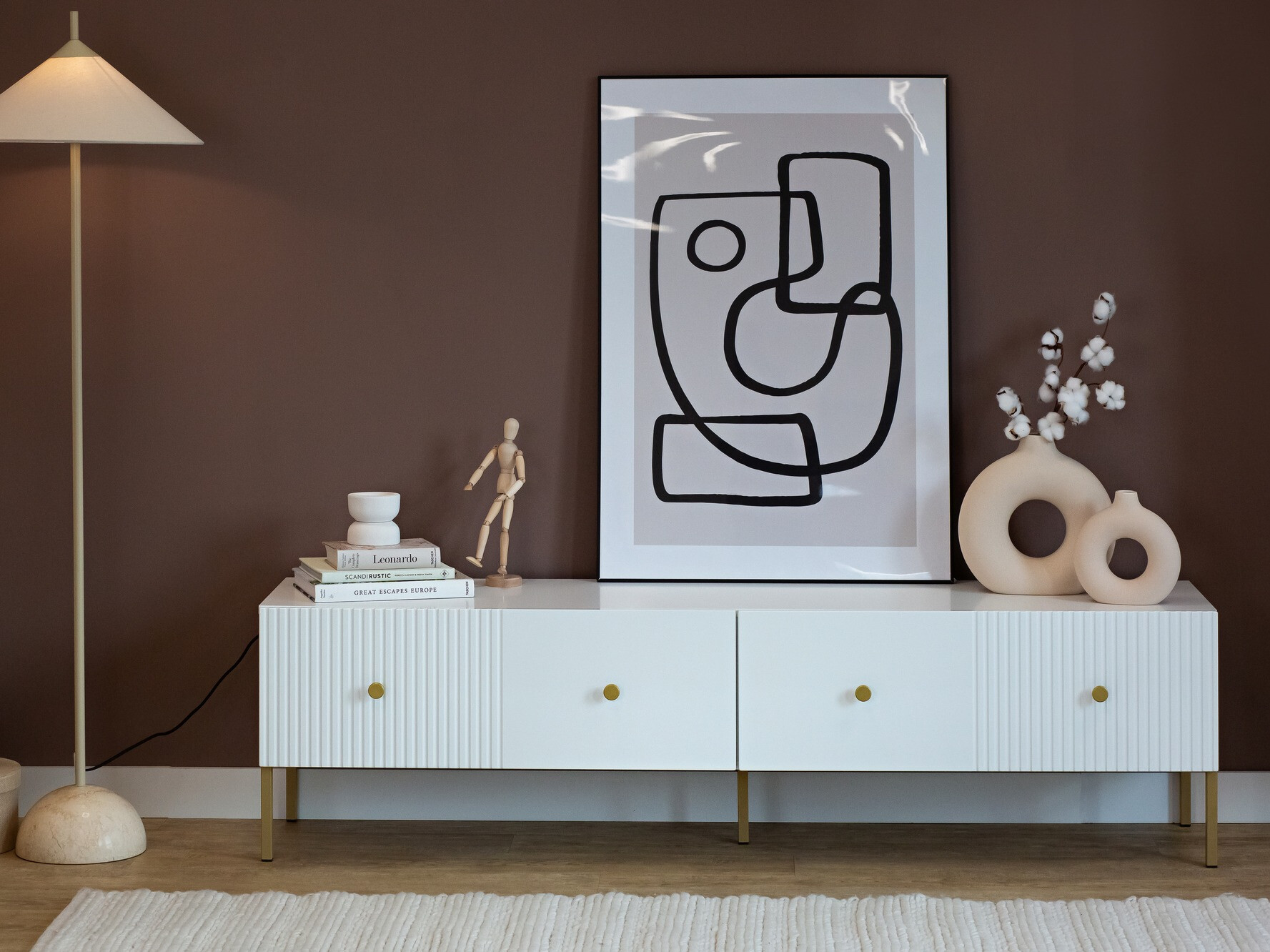 TV stol Etliva 105 (Bijela + Zlatna)