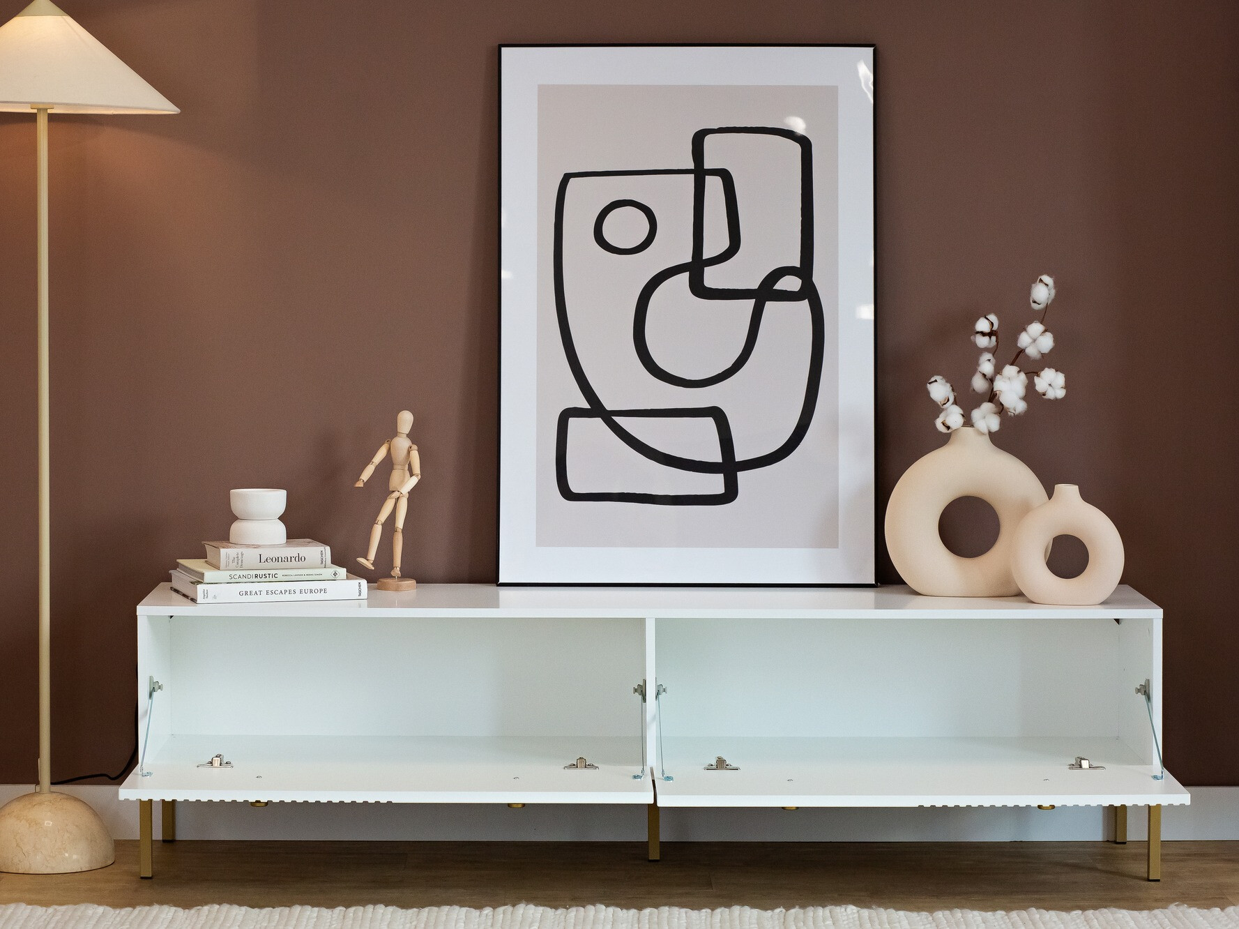 TV stol Etliva 105 (Bijela + Zlatna)