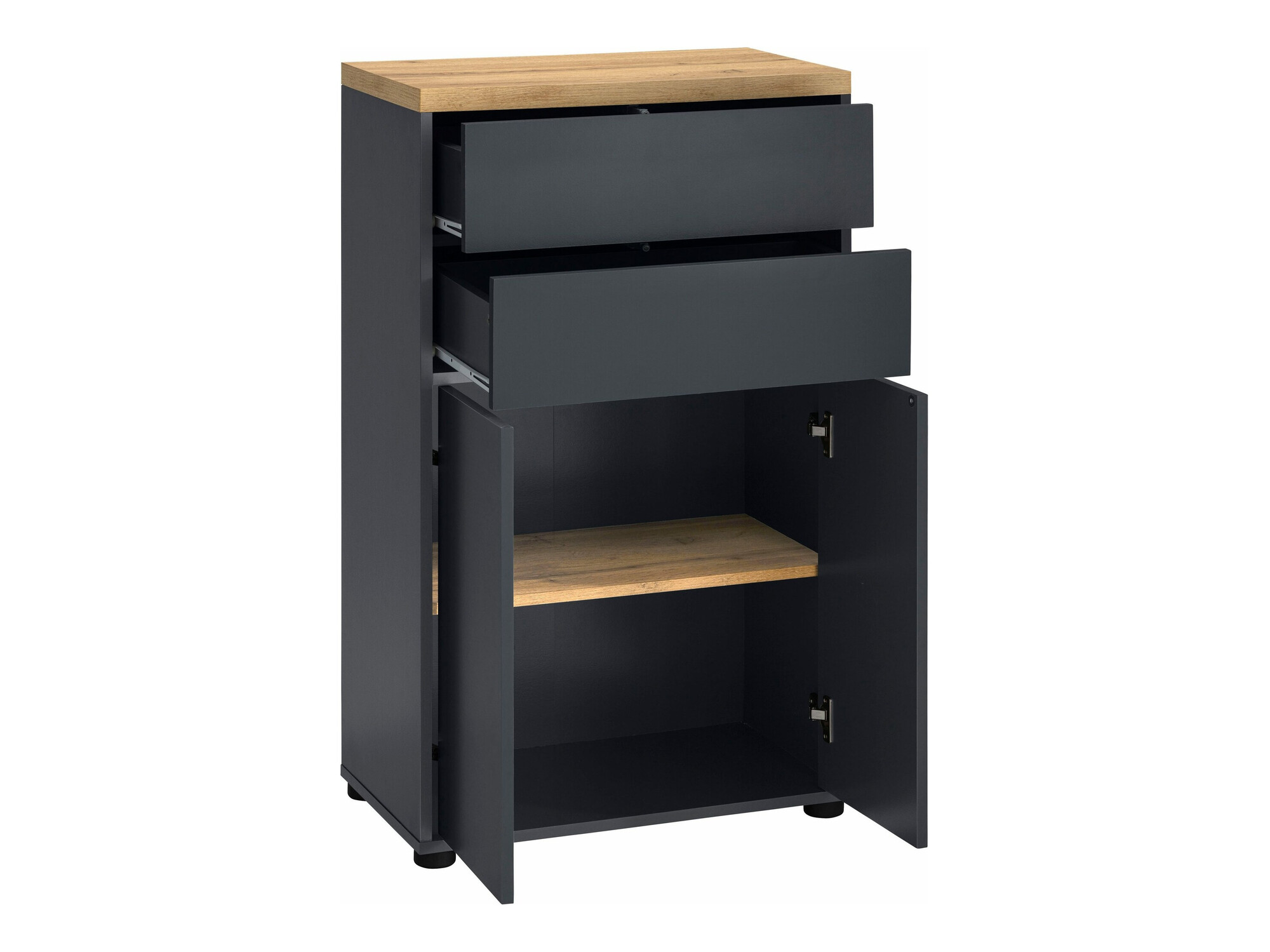 Samostojeći kupaonski ormarić Denton 1222 (Antracit + Hrast)