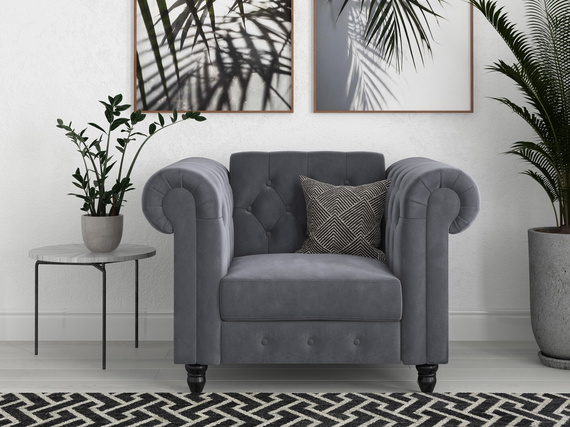 Chesterfield fotelja Tulsa 630 (Siva)