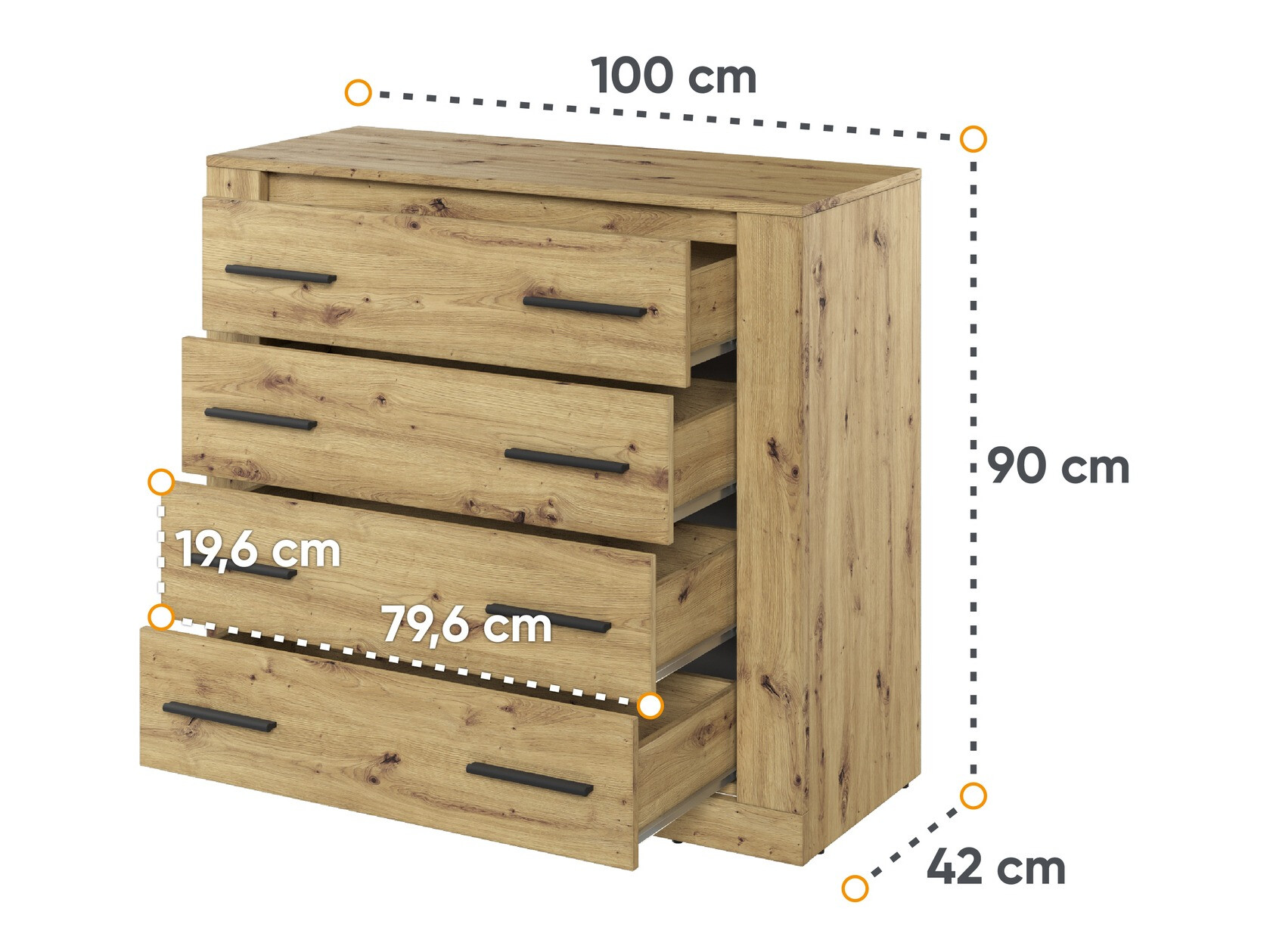 Komoda Fresno 108 (Hrast Artisan)