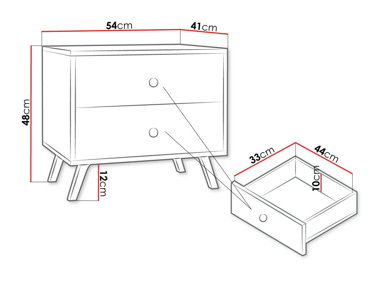 Noćni ormarić Monfera 101 (Bijela)