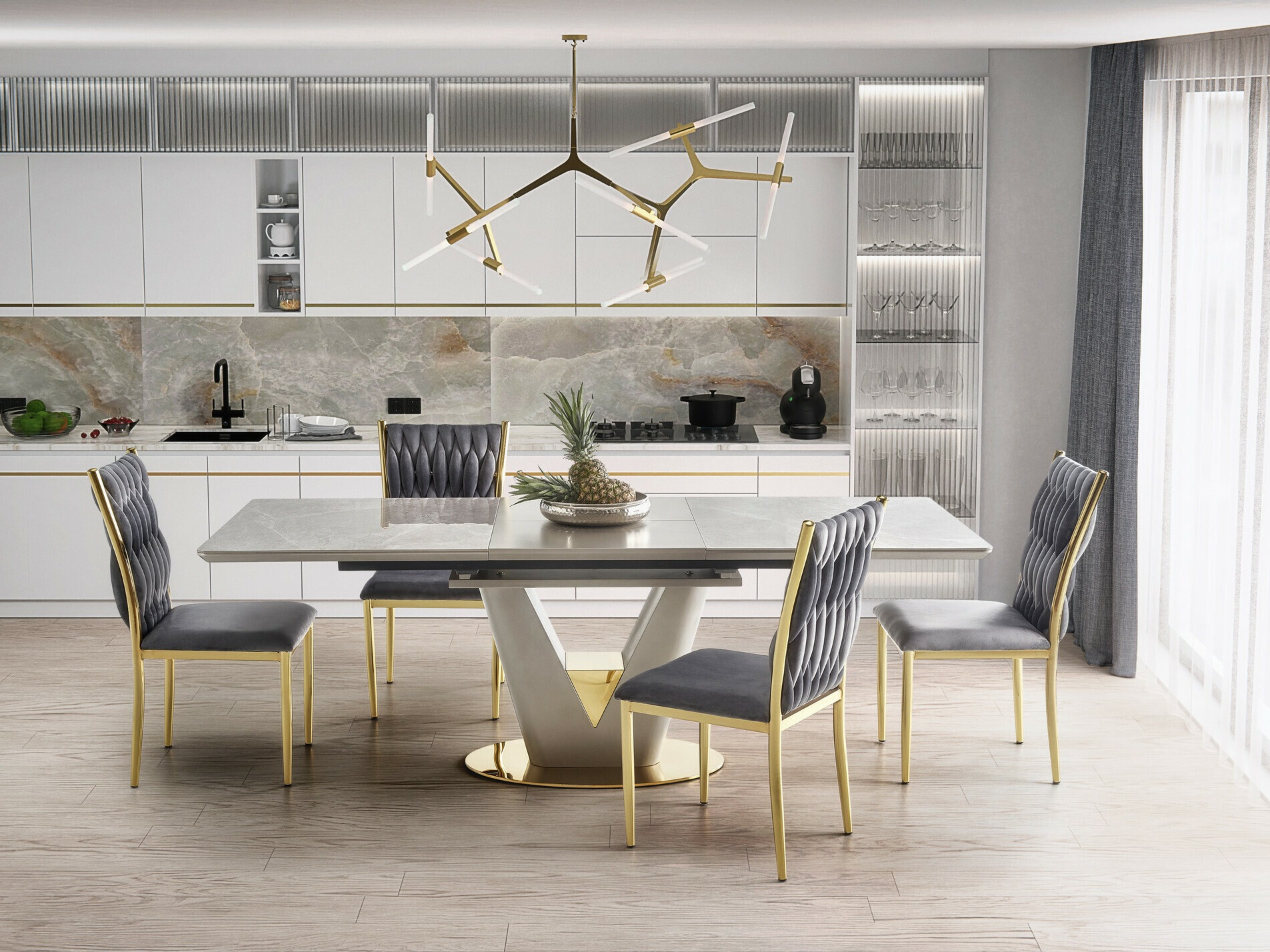 Stolica Houston 1139 (Siva + Zlatno)