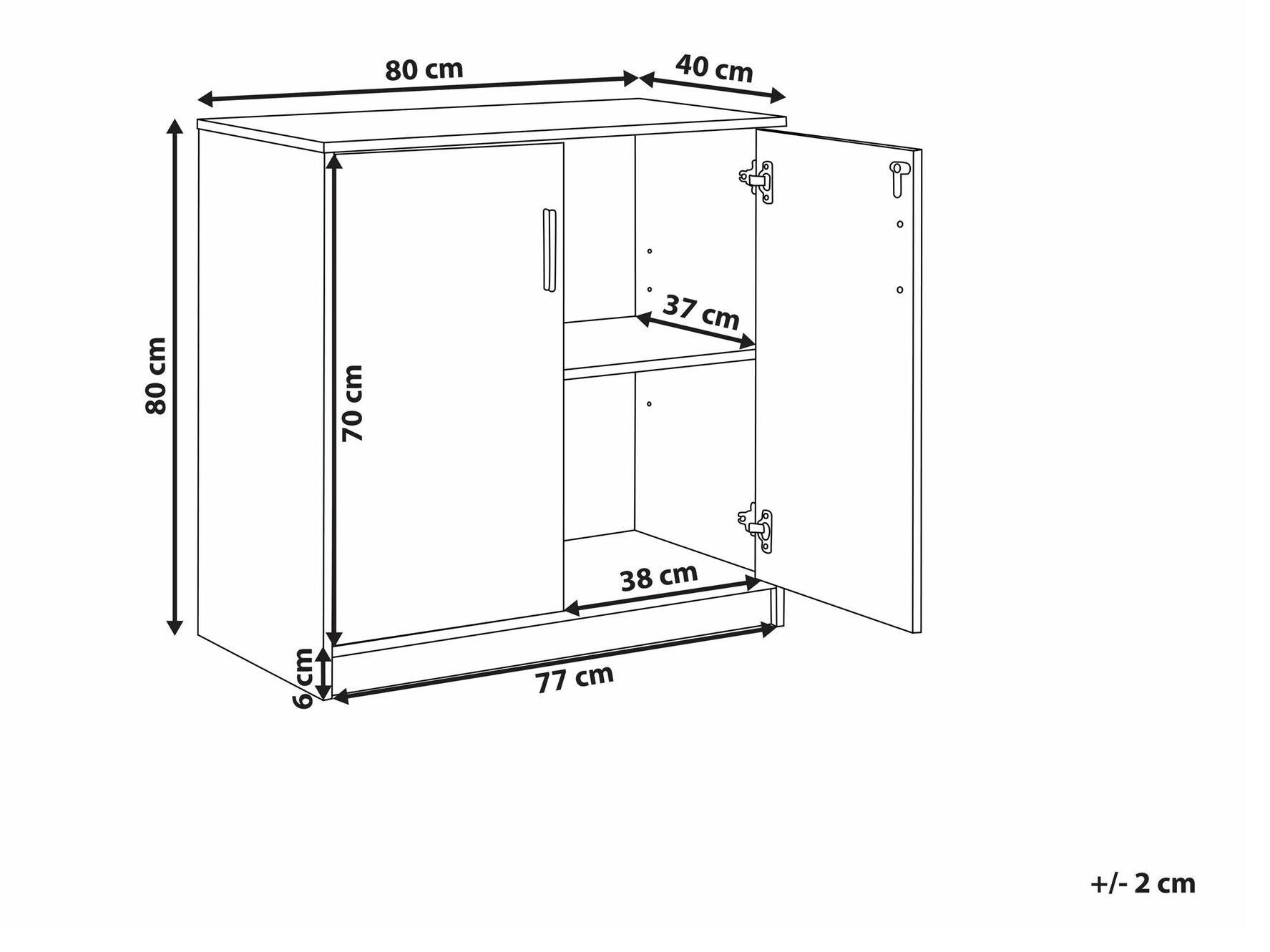 Ormarić Berwyn 1510 (Crna + Svijetlo smeđa)