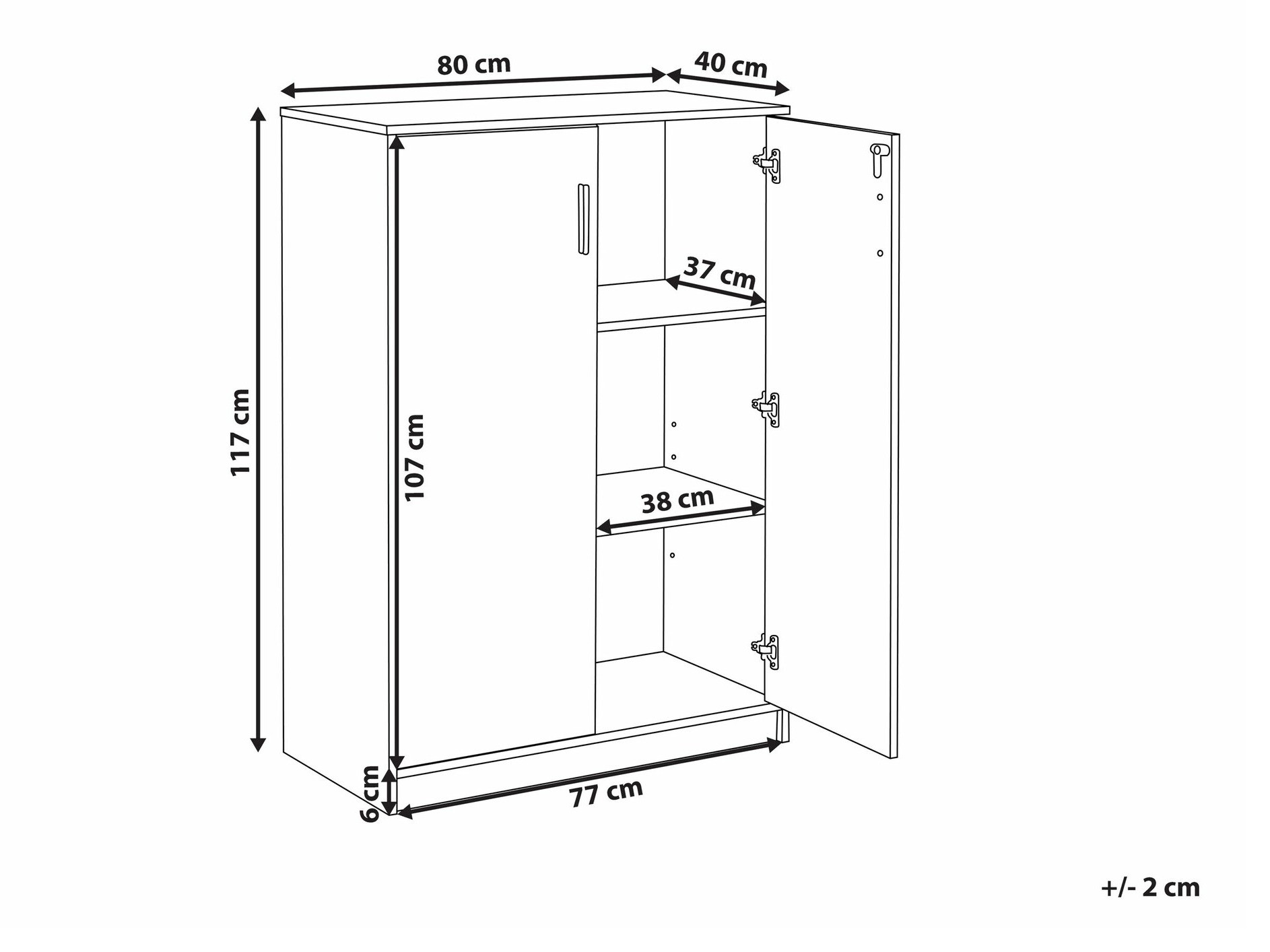 Ormarić Berwyn 1512 (Crna + Svijetlo smeđa)