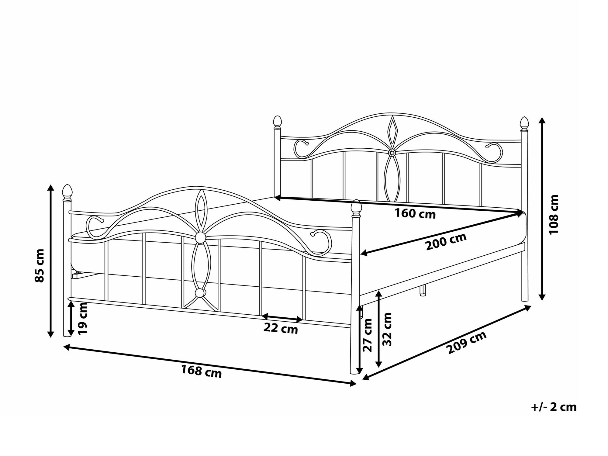 Krevet Berwyn 441 (Crna)