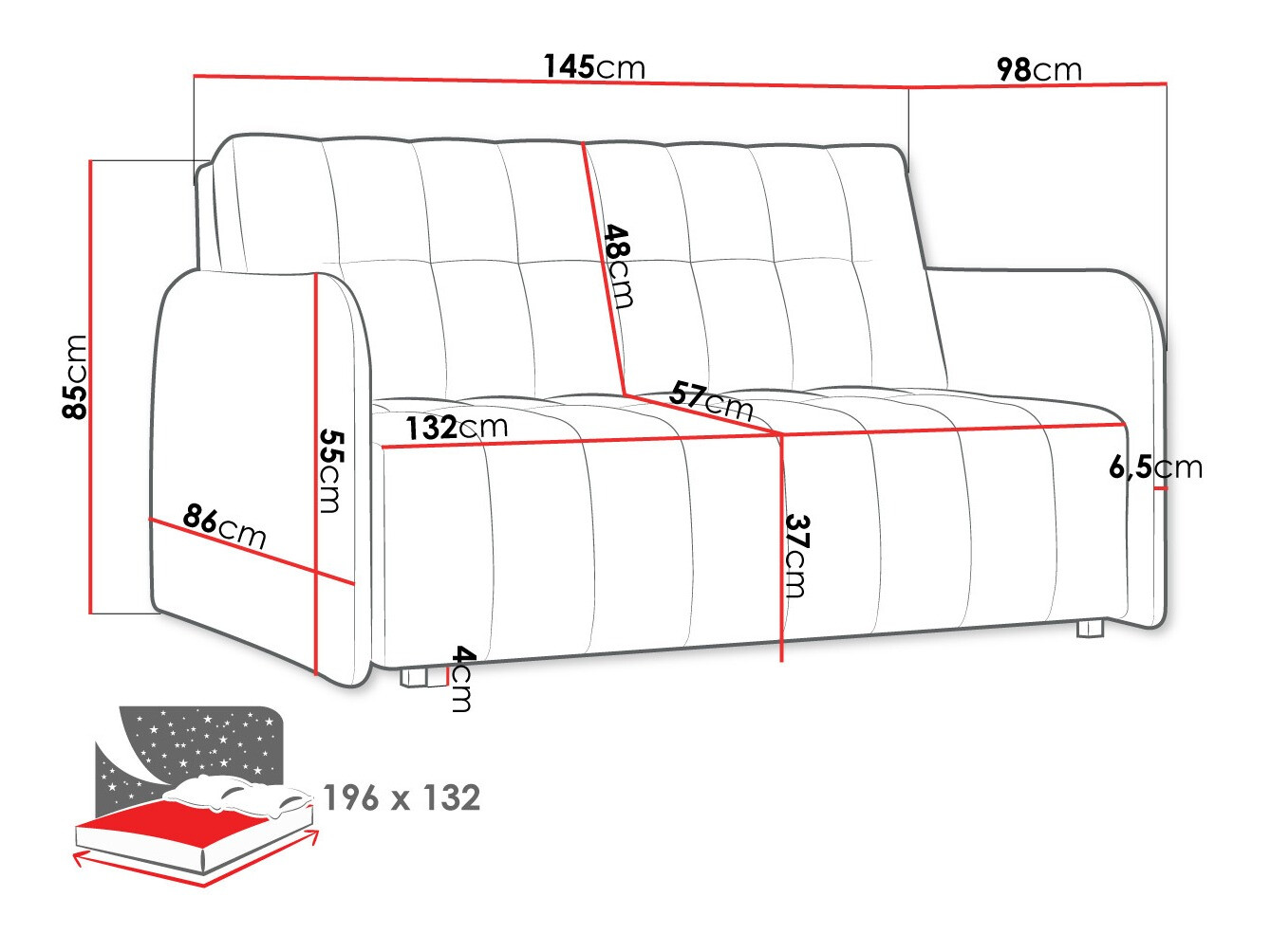 Kauč na razvlačenje Aquarin III (Paros 3)