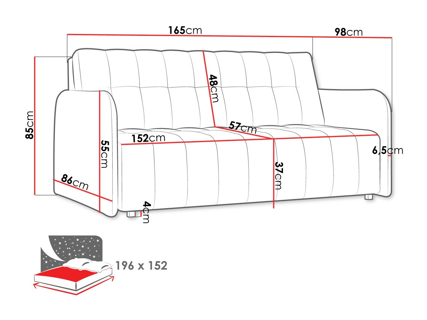 Kauč na razvlačenje Aquarin IV (Kronos 22)