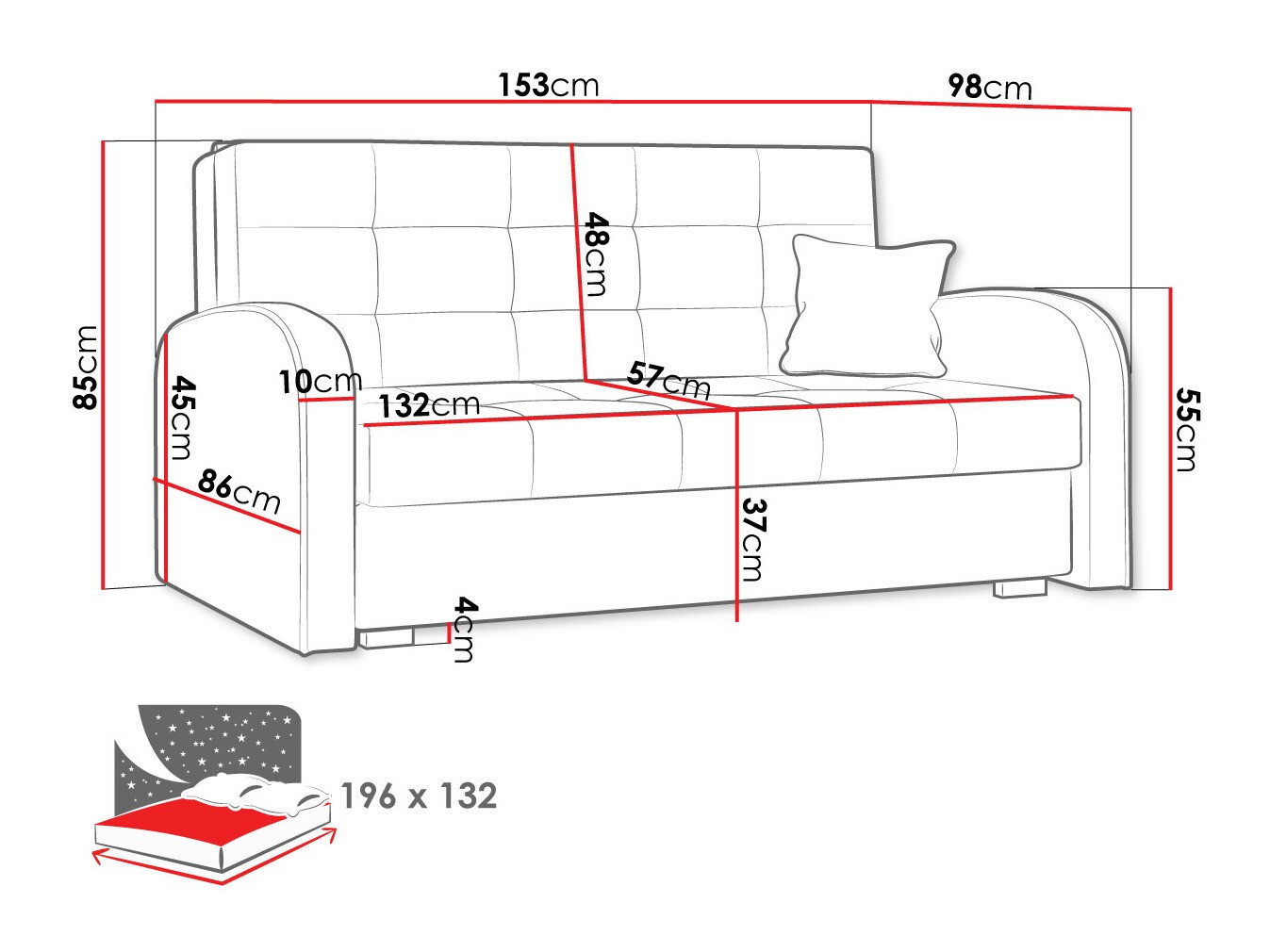 Kauč na razvlačenje Columbus 116 (Kronos 09)