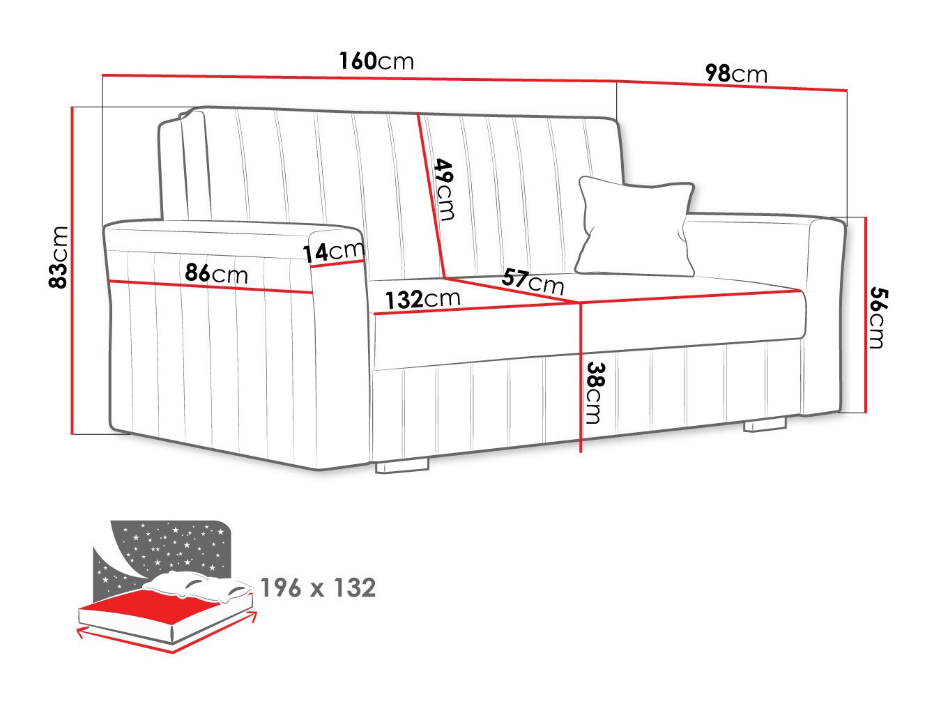 Kauč na razvlačenje Columbus 137 (Paros 2)