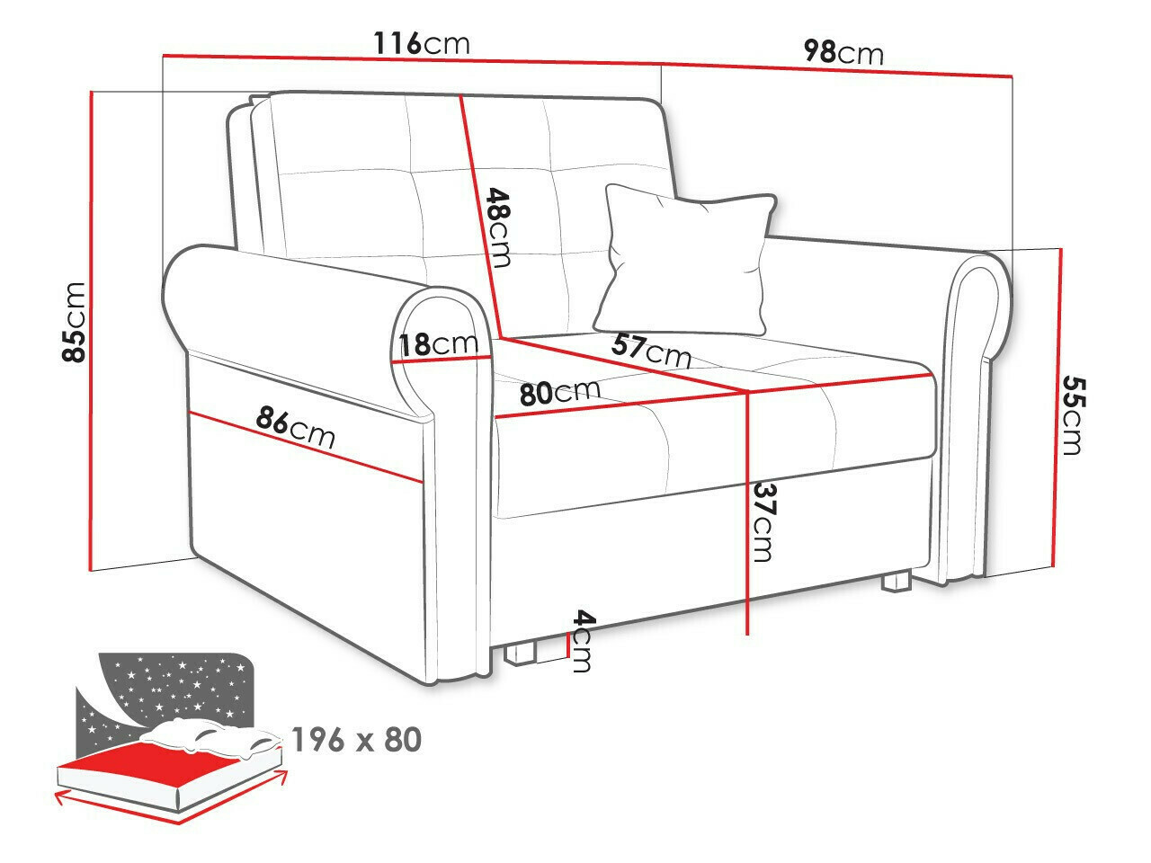 Fotelja Columbus 127 (Mono 235)