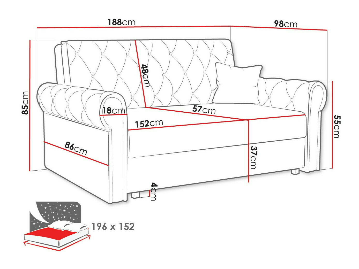 Kauč na razvlačenje Aelara IV (Paros 2)