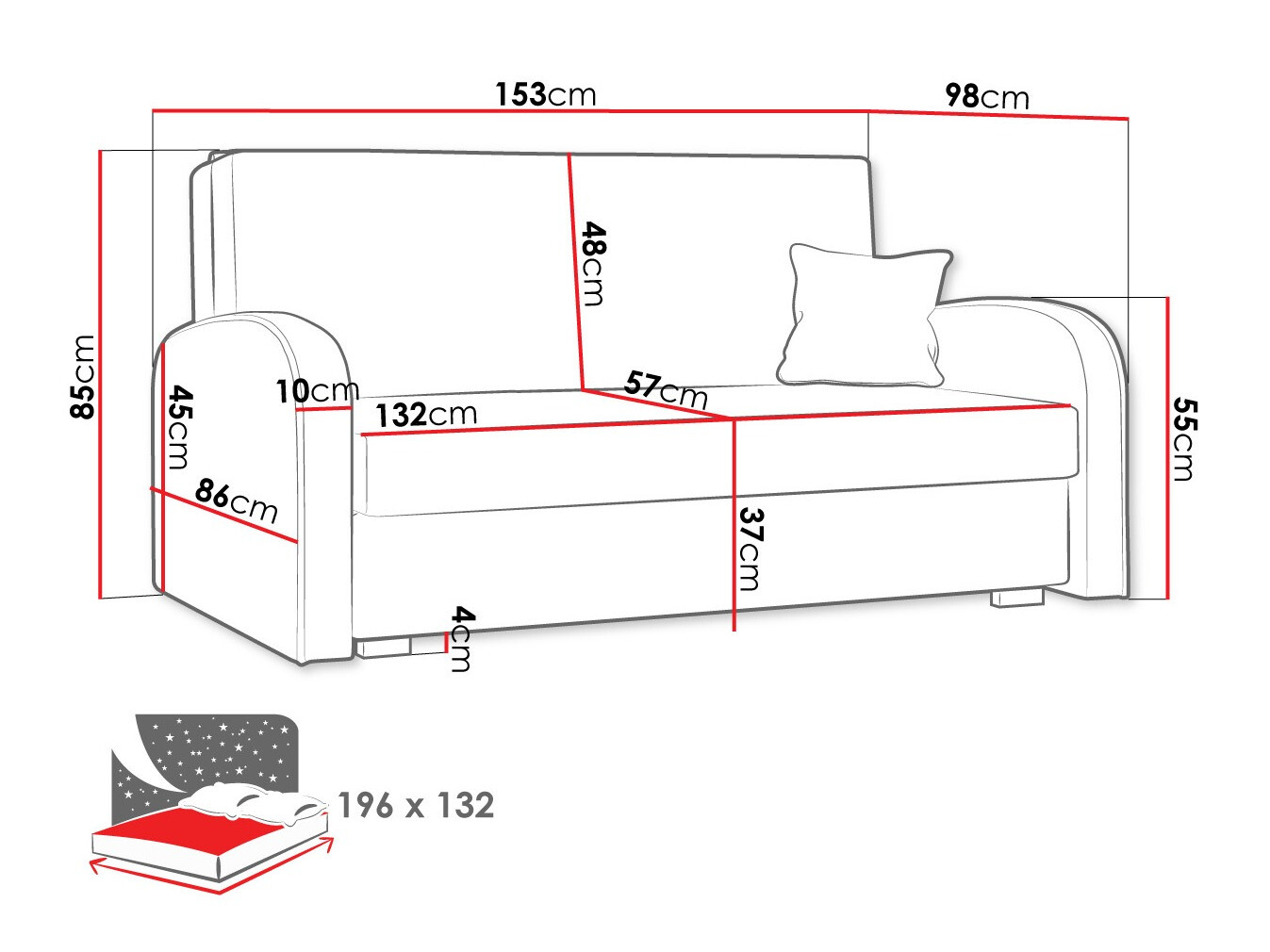 Kauč na razvlačenje Columbus 163 (Mono 232 + Sorriso 5)