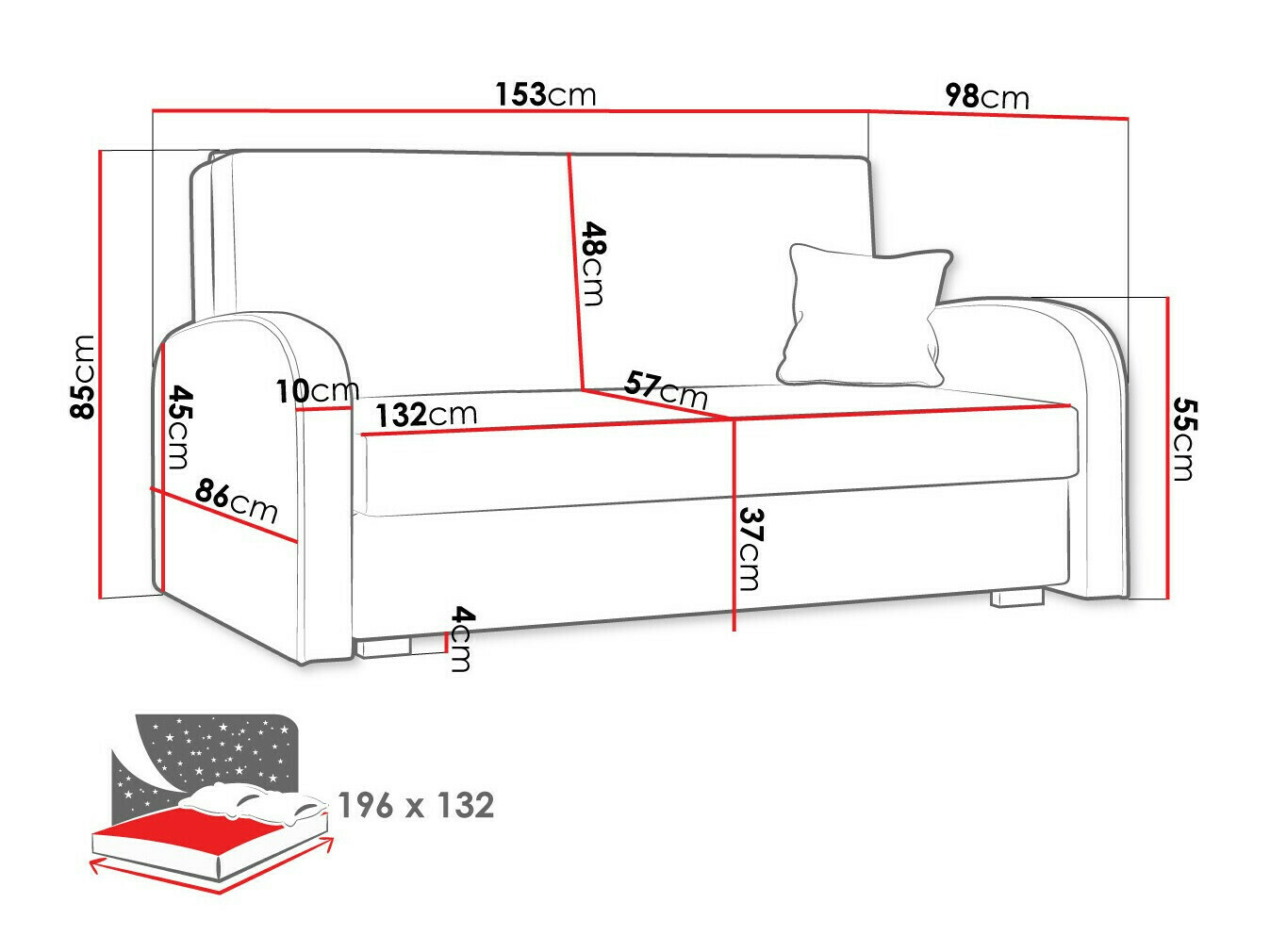 Kauč na razvlačenje Columbus 163 (Mono 235 + Sorriso 10)