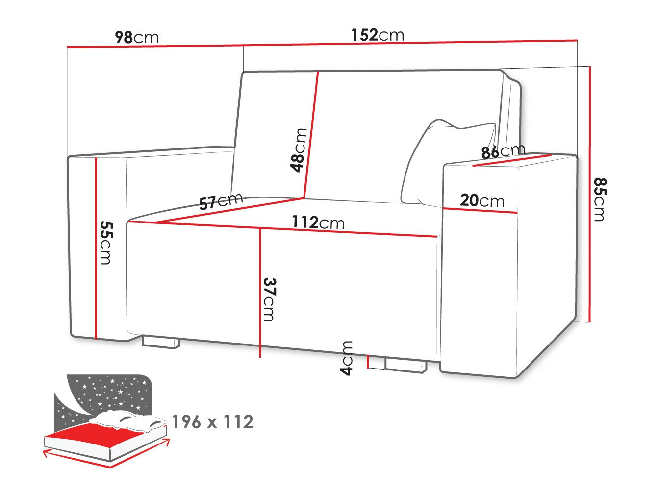 Kauč na razvlačenje Columbus 194 (Neve 3)
