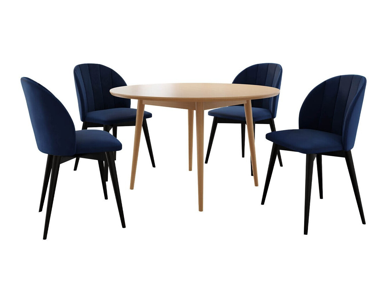 Blagovaonski set Racine 127 (Crna + Magic Velvet 2216)