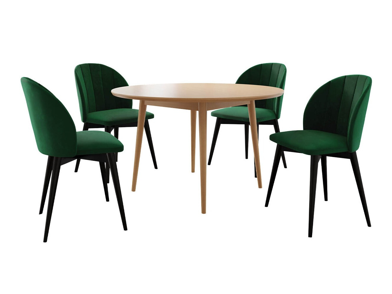 Blagovaonski set Racine 127 (Crna + Magic Velvet 2225)