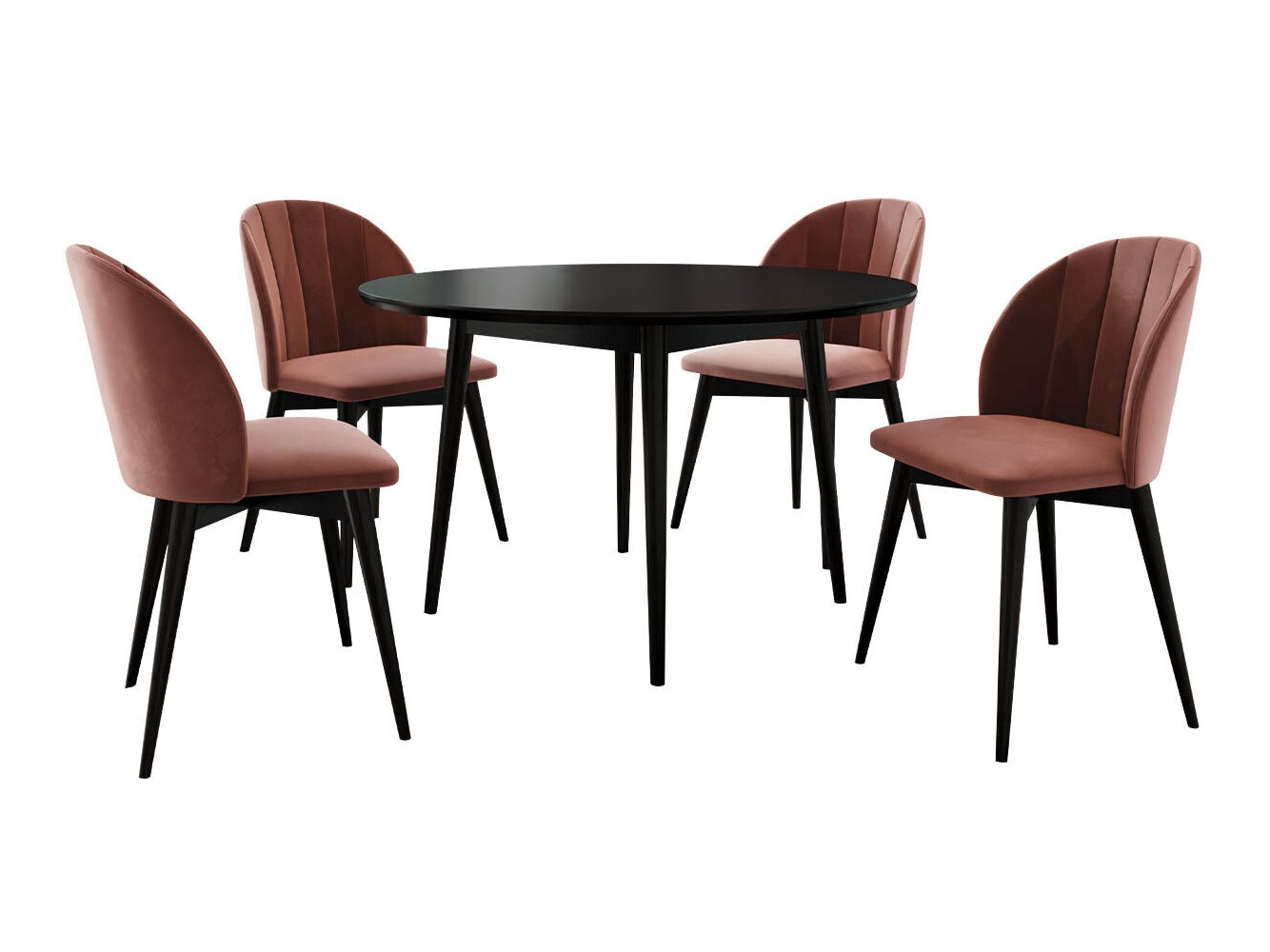 Blagovaonski set Racine 127 (Crna + Magic Velvet 2258)