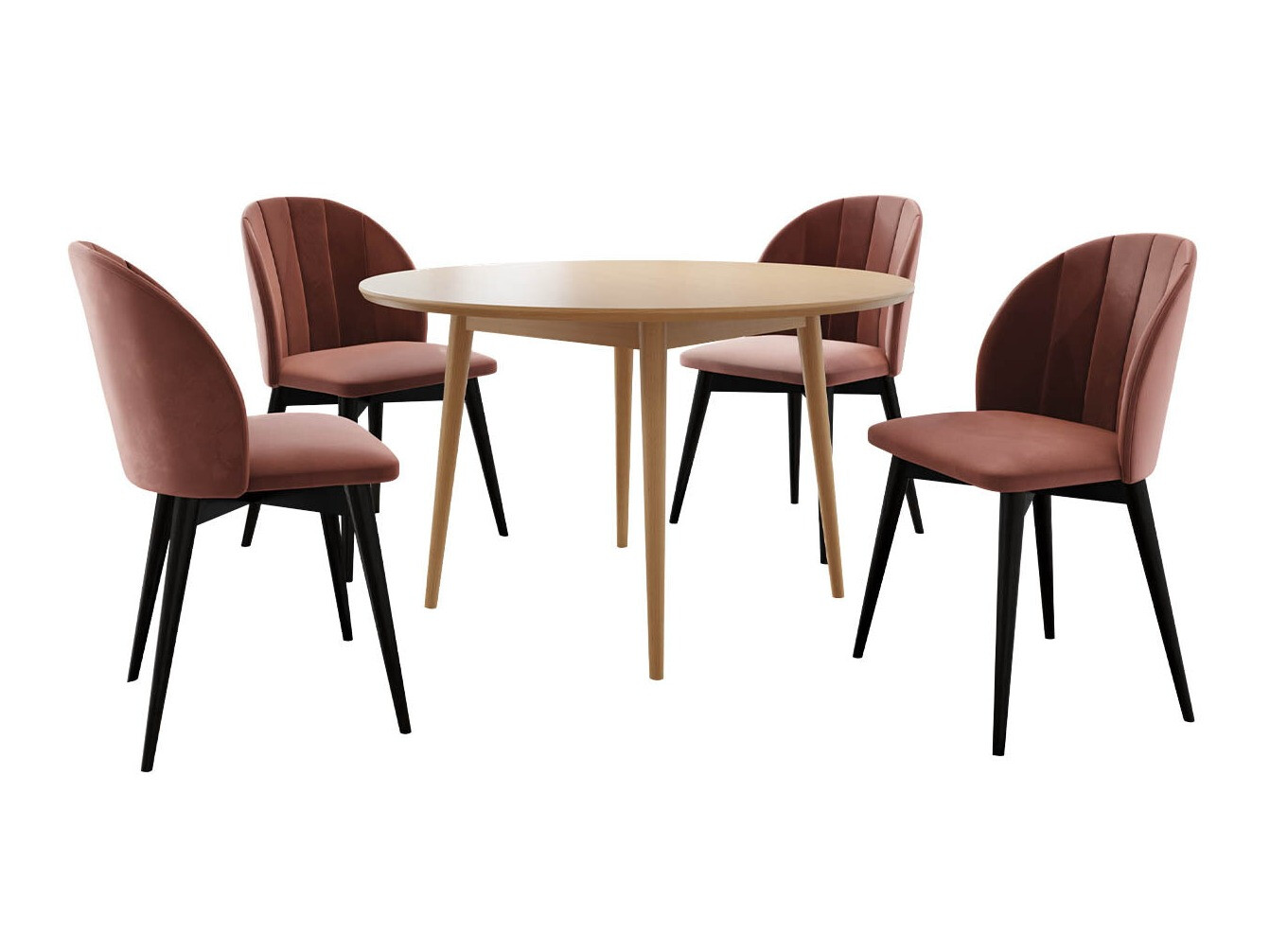 Blagovaonski set Racine 127 (Crna + Magic Velvet 2258)