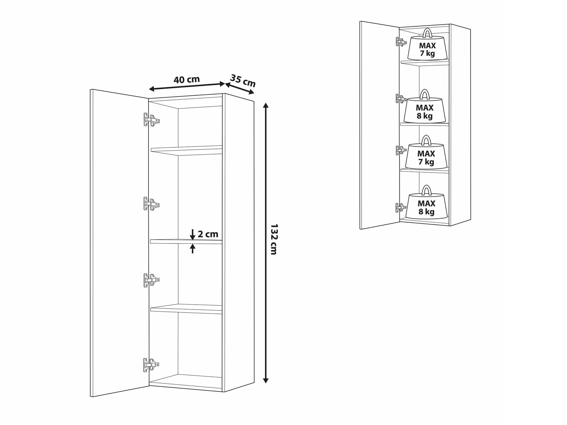 Zidni ormarić Berwyn 1555 (Bijela)