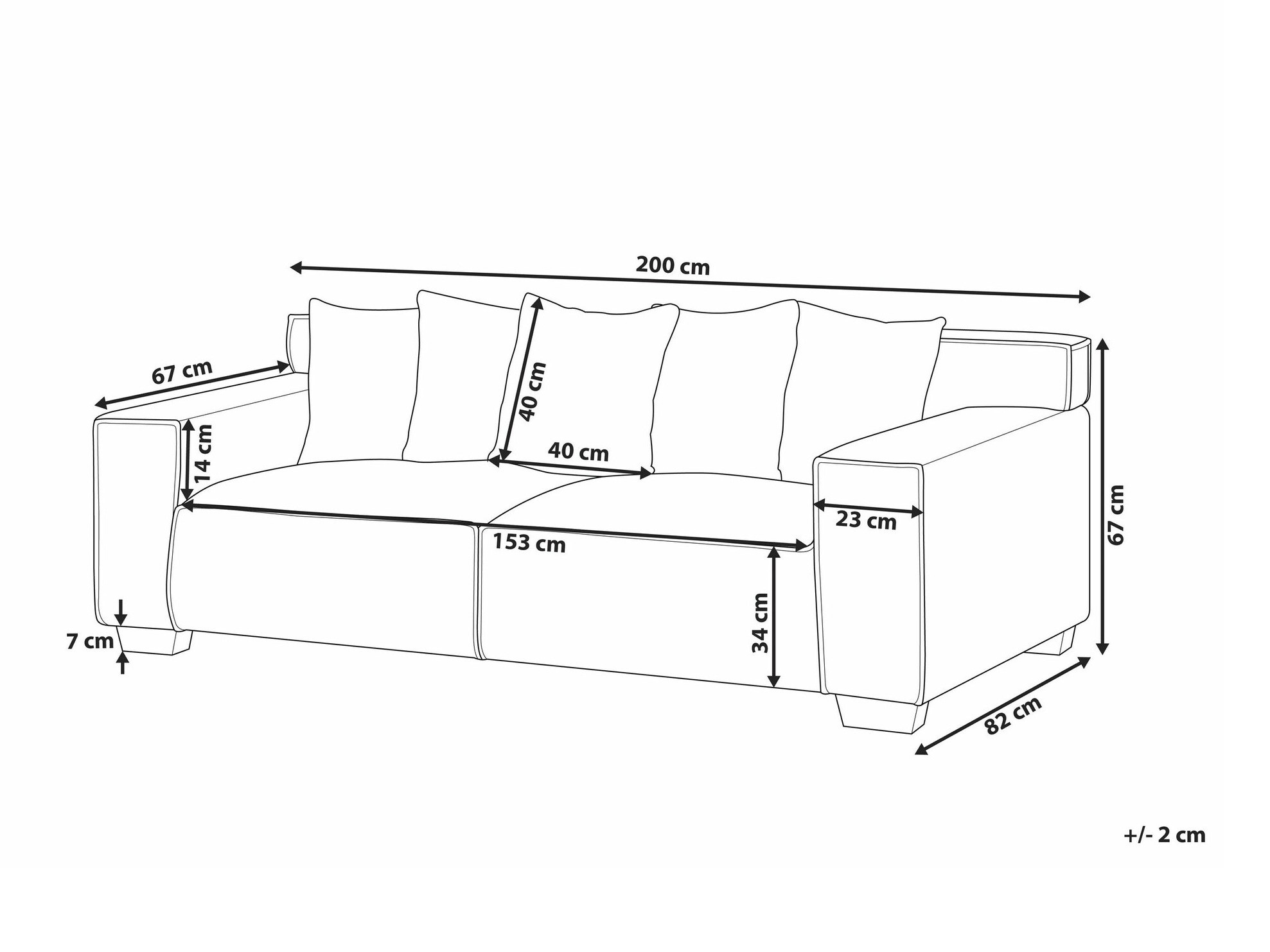 Kauč Berwyn 1570 (Tamno siva)